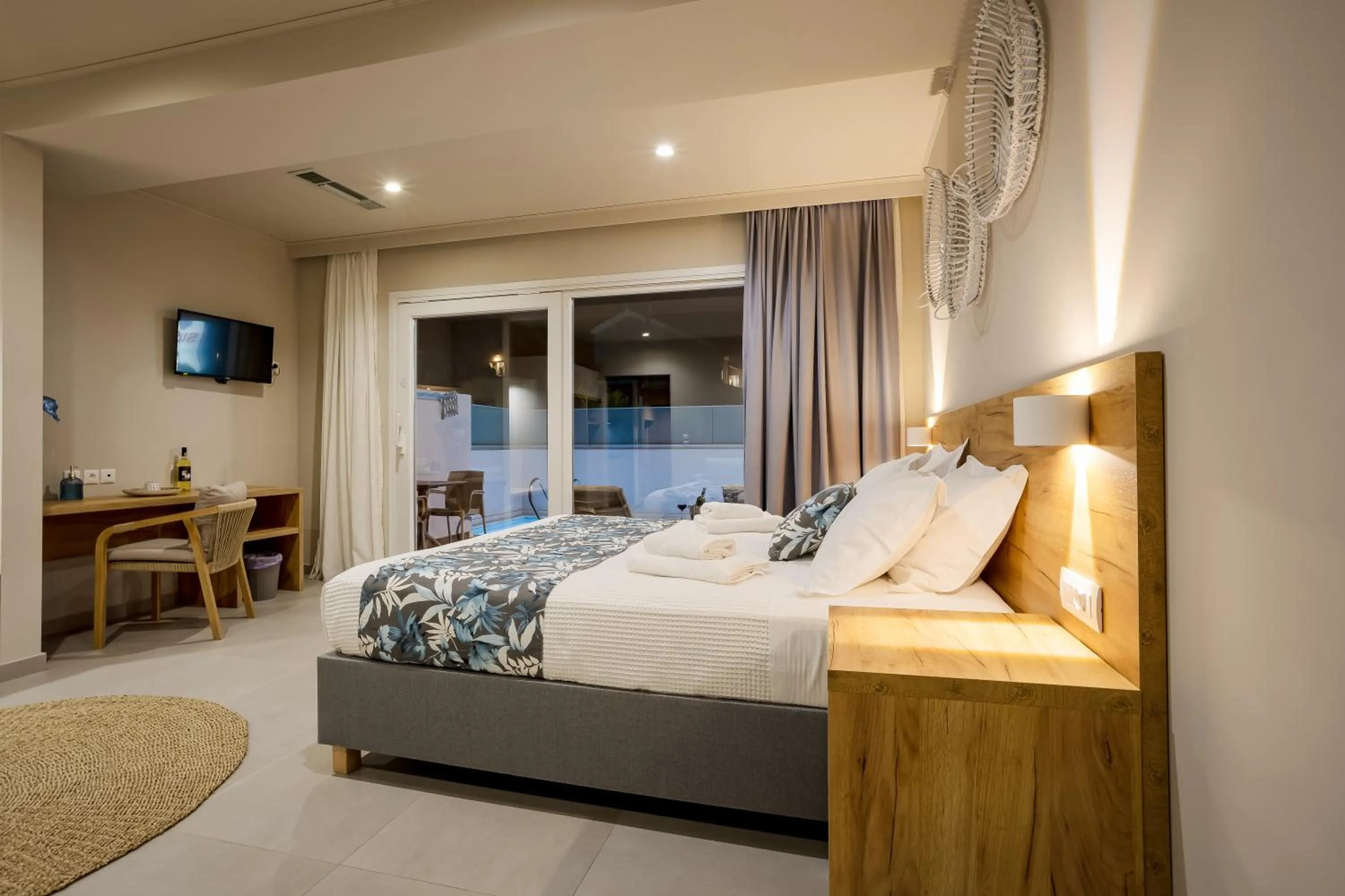 Night, Bed in Sarpidon Suites