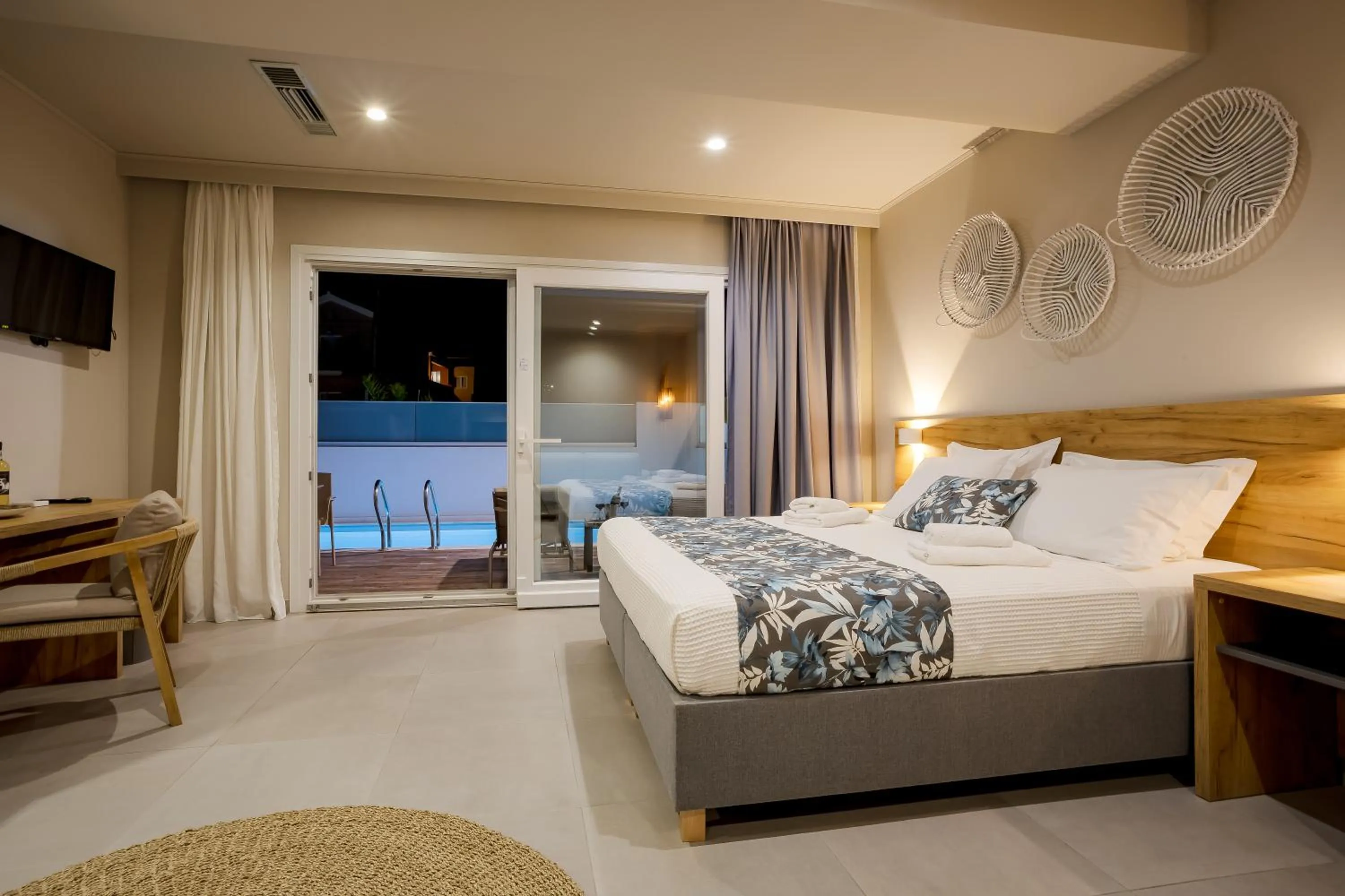 Night, Bed in Sarpidon Suites