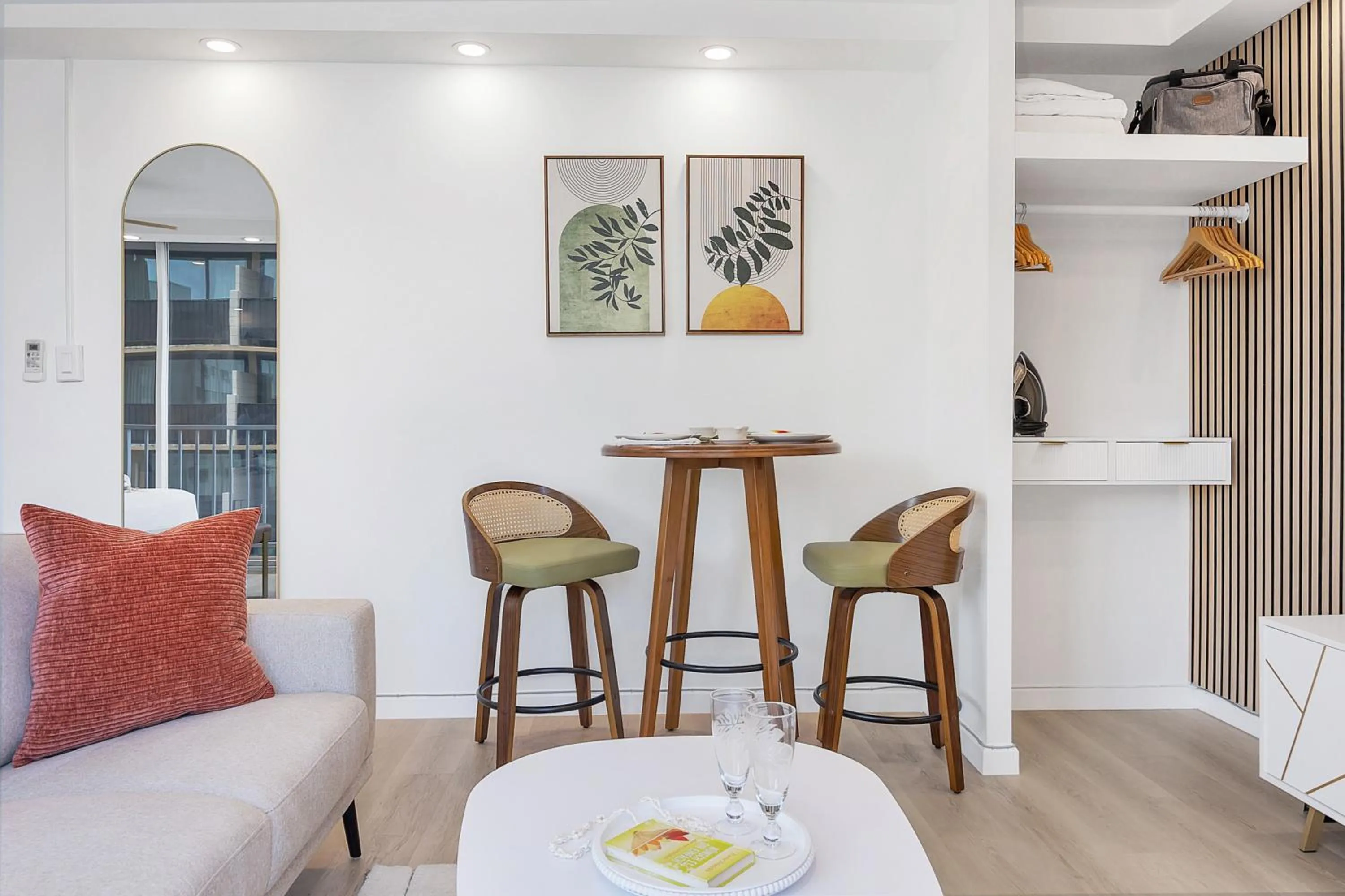 Living room in Steps to Waikiki Beach! Newly Renovated with 75" TV