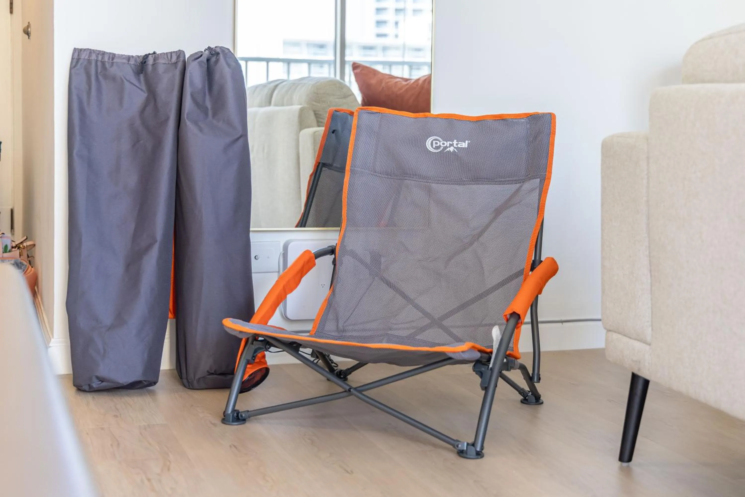 Seating area in Steps to Waikiki Beach! Newly Renovated with 75" TV