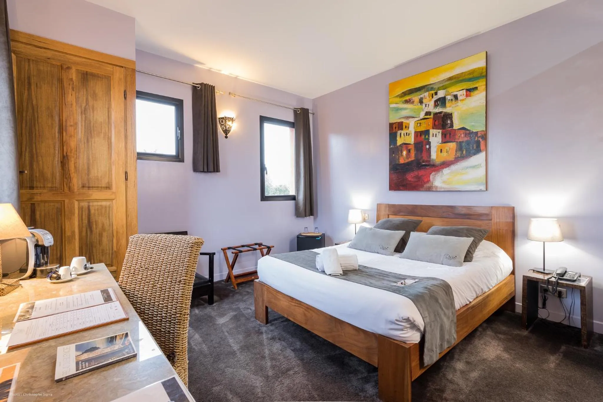 Bed in Hotel restaurant Spa Disini Montpellier Est, The Originals Relais