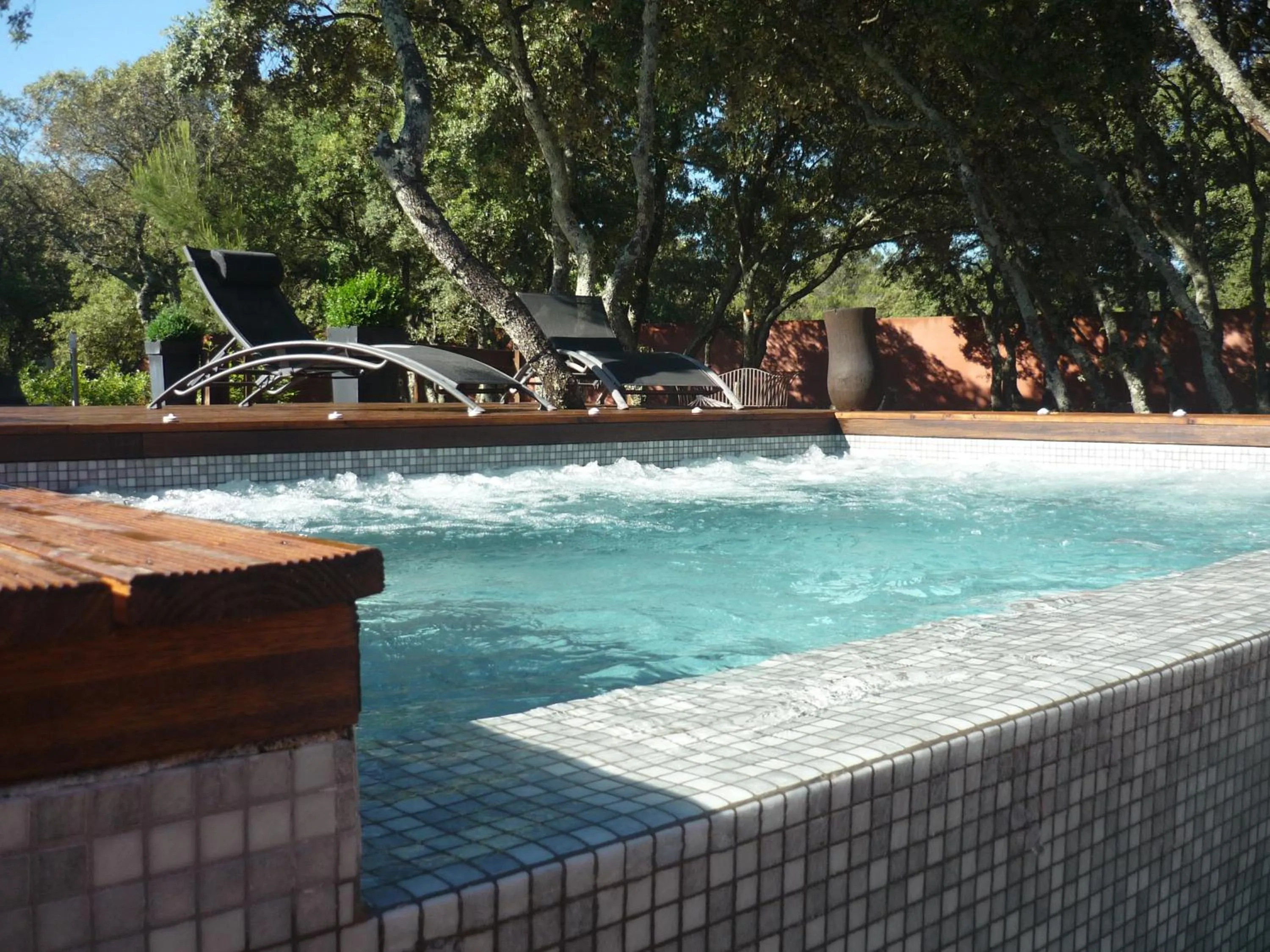 Pool view in Hotel restaurant Spa Disini Montpellier Est, The Originals Relais