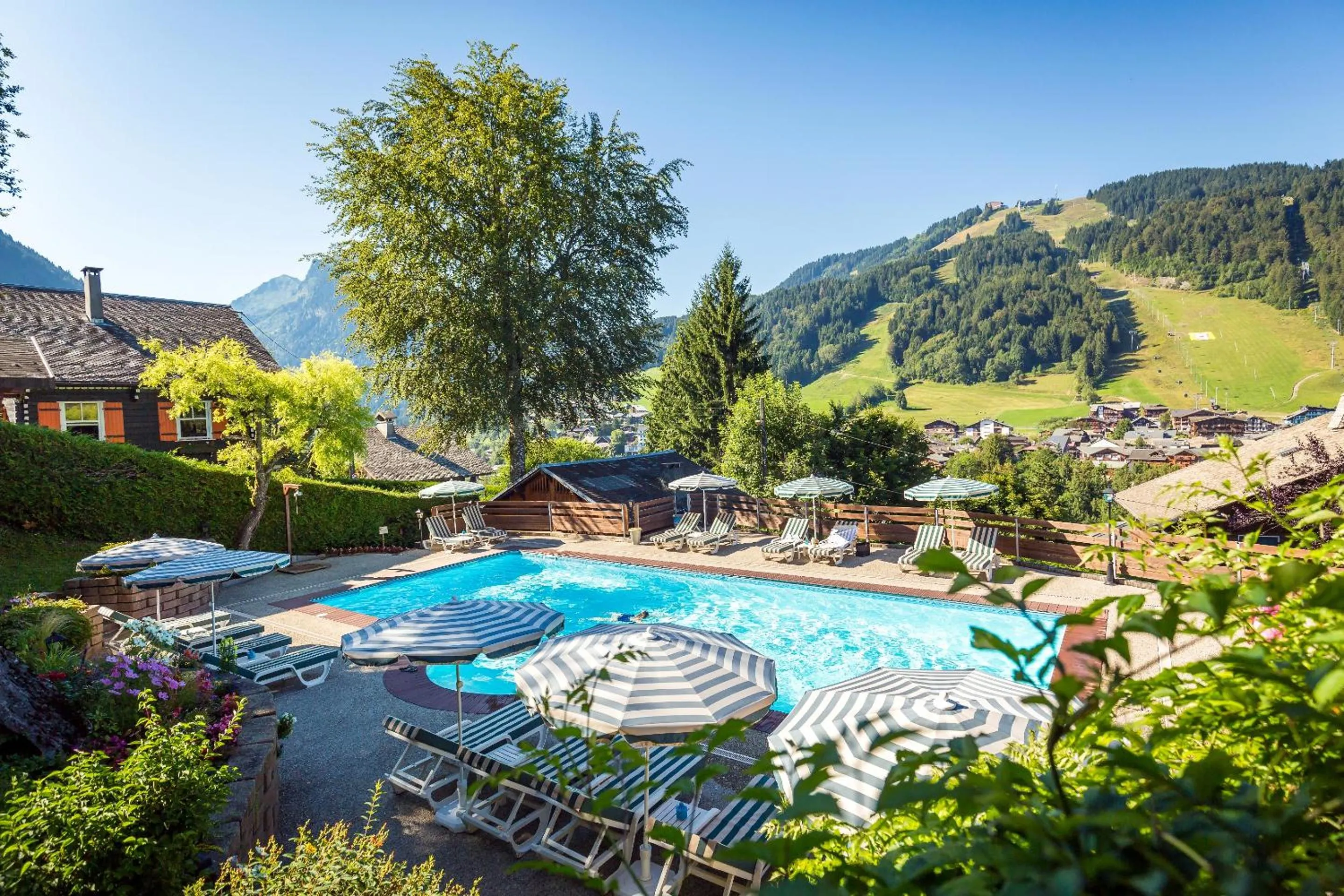 Pool view in Hotel & Spa Le Dahu