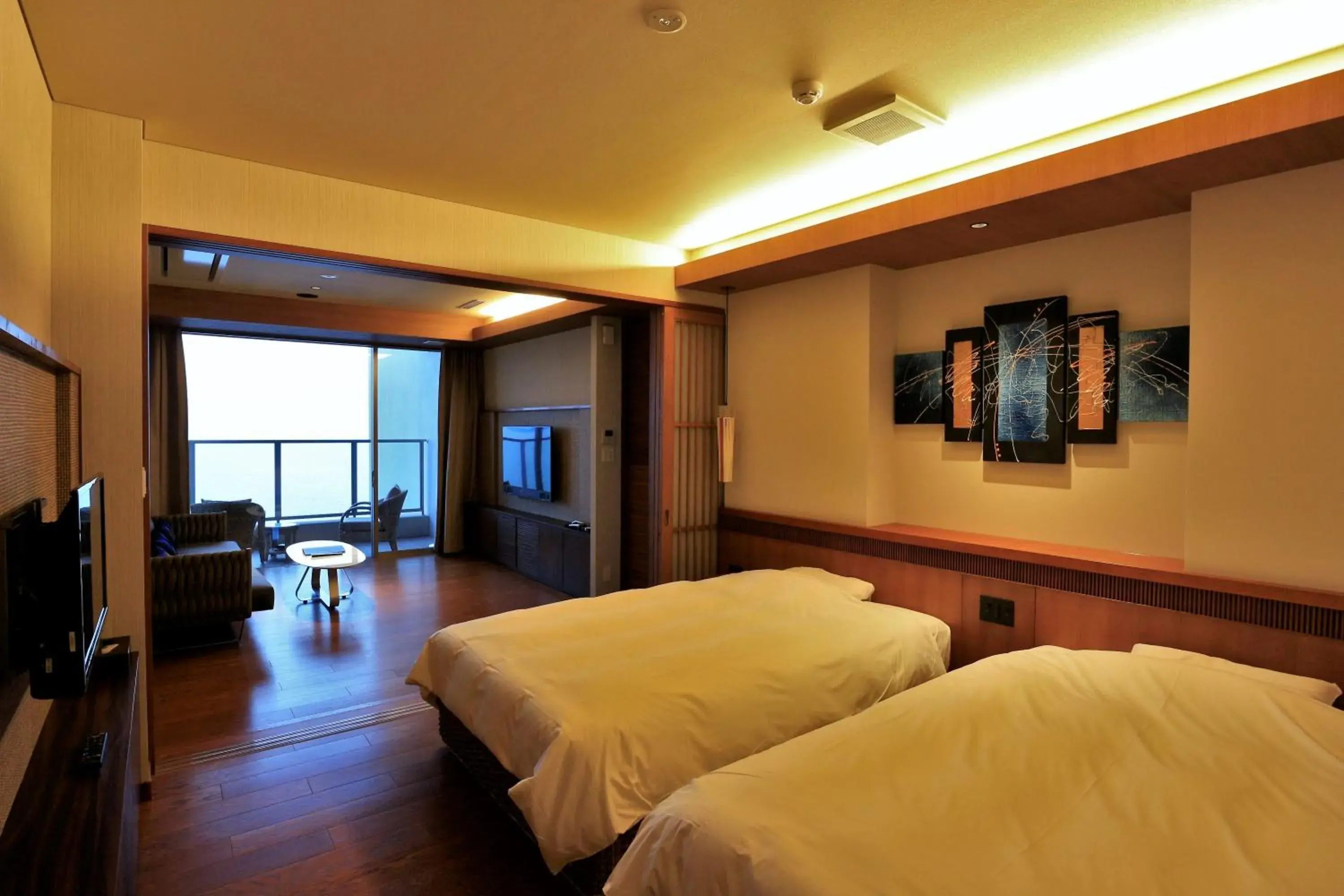 Living room, Bed in AMANE resort SEIKAI Living room, Bed in AMANE resort SEIKAI