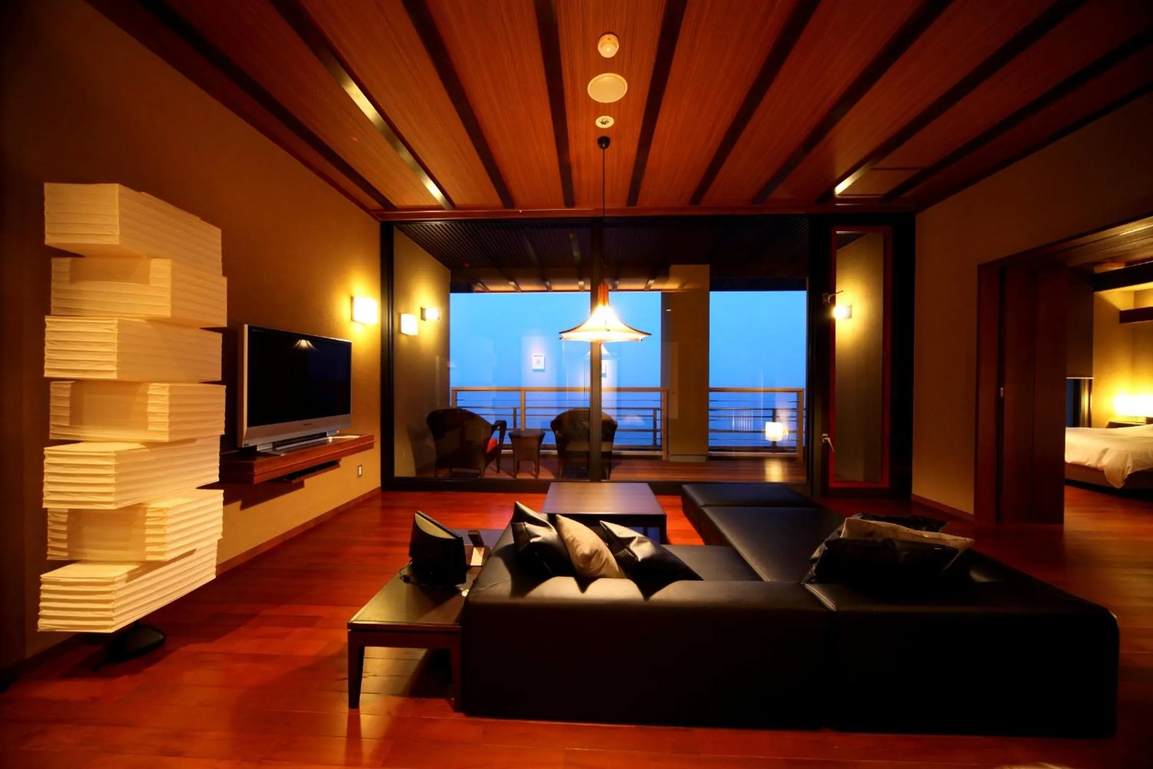Living room, Bed in AMANE resort SEIKAI
