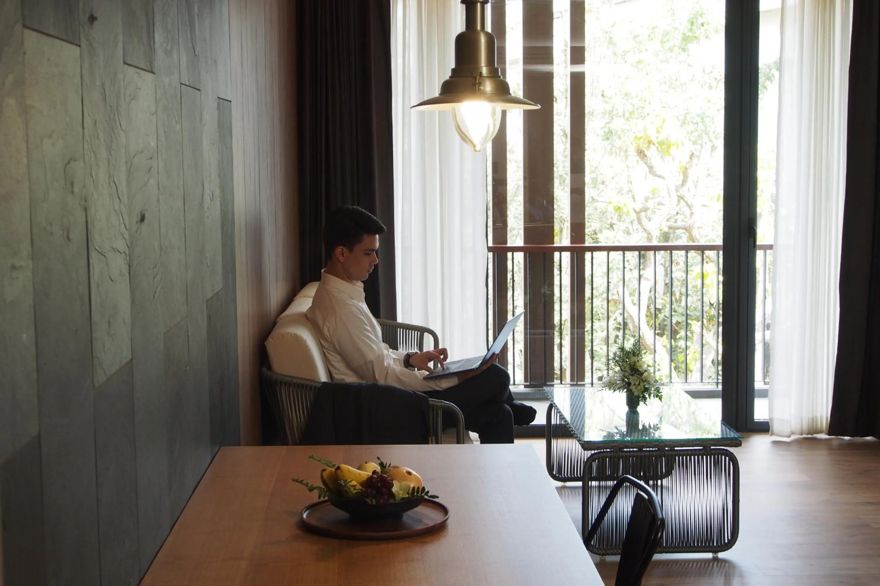Seating area in The Teak Hotel