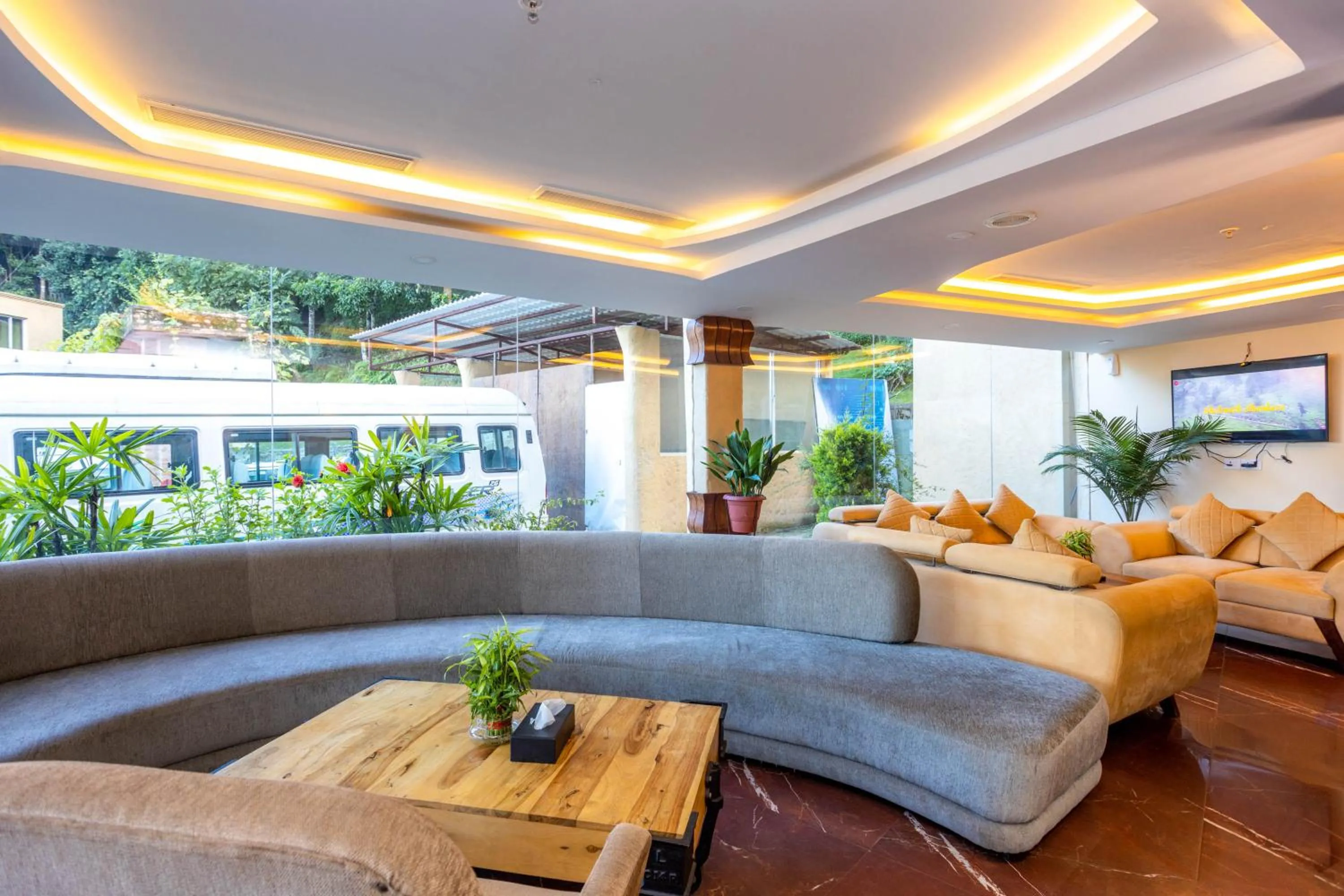 Seating area in Aagantuk Resort