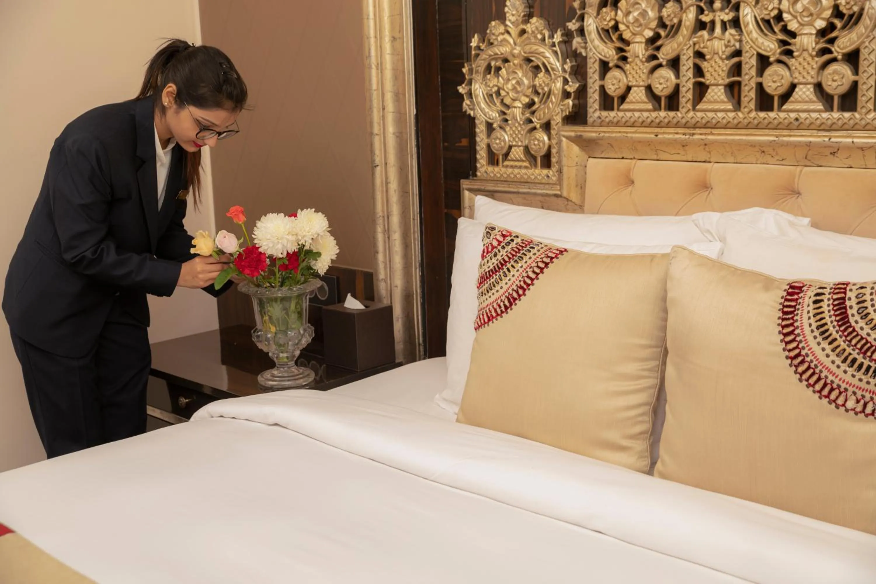 Bed in Seven Seas Hotel