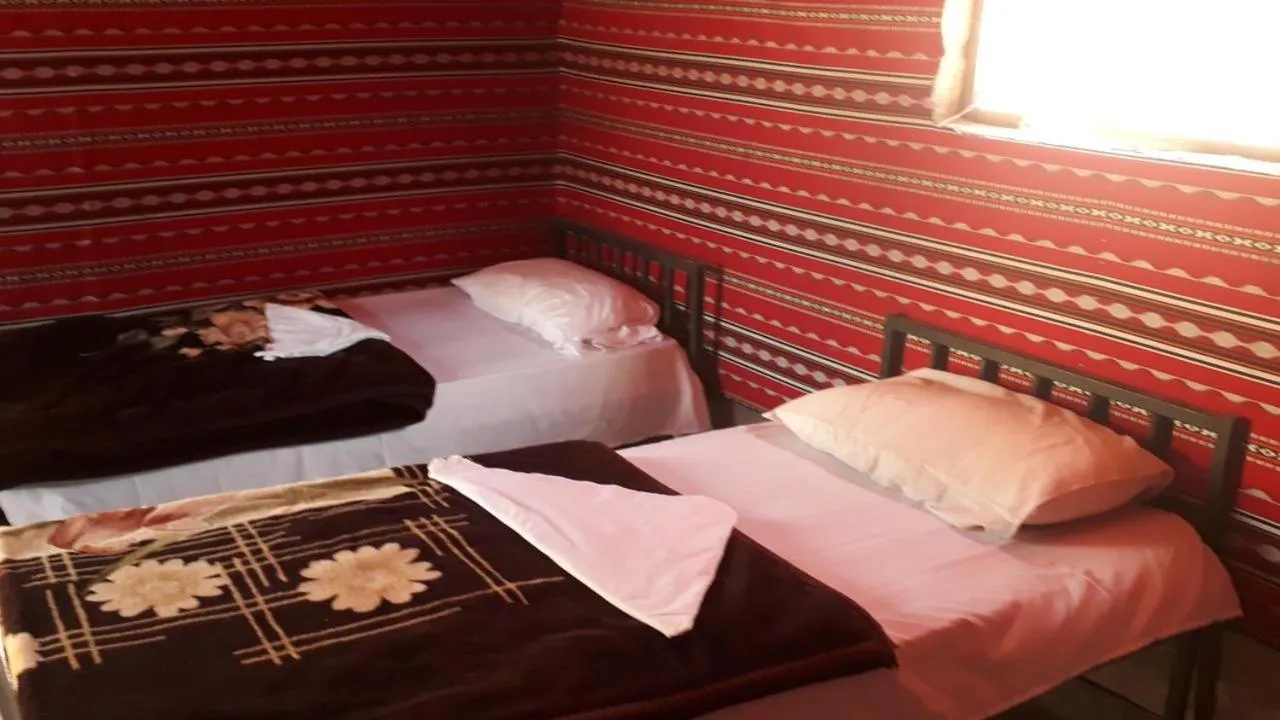 Bed in WadiRum Mobile Camp
