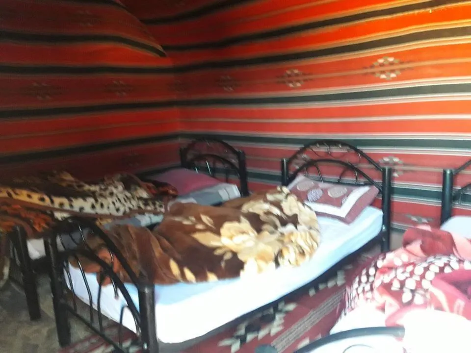 Bed in WadiRum Mobile Camp