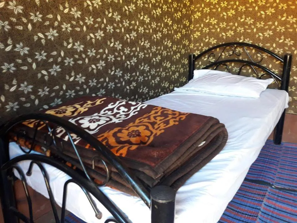 Bed in WadiRum Mobile Camp