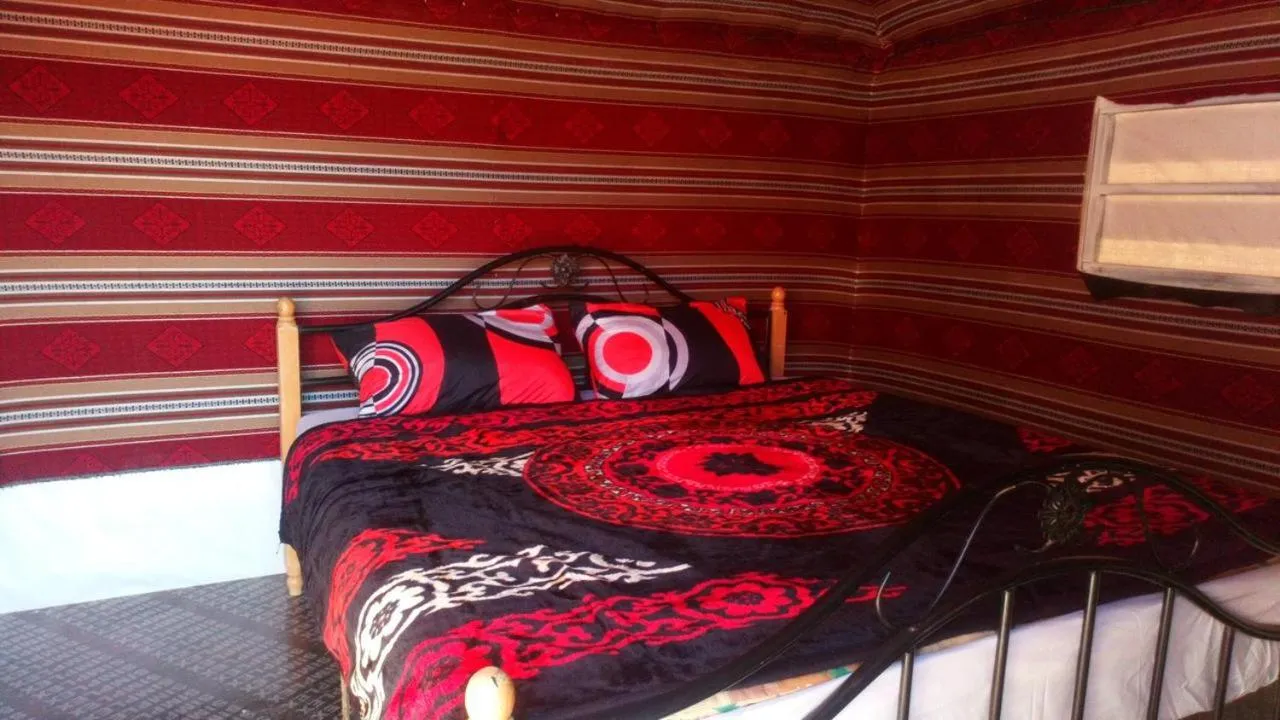 Bed in WadiRum Mobile Camp