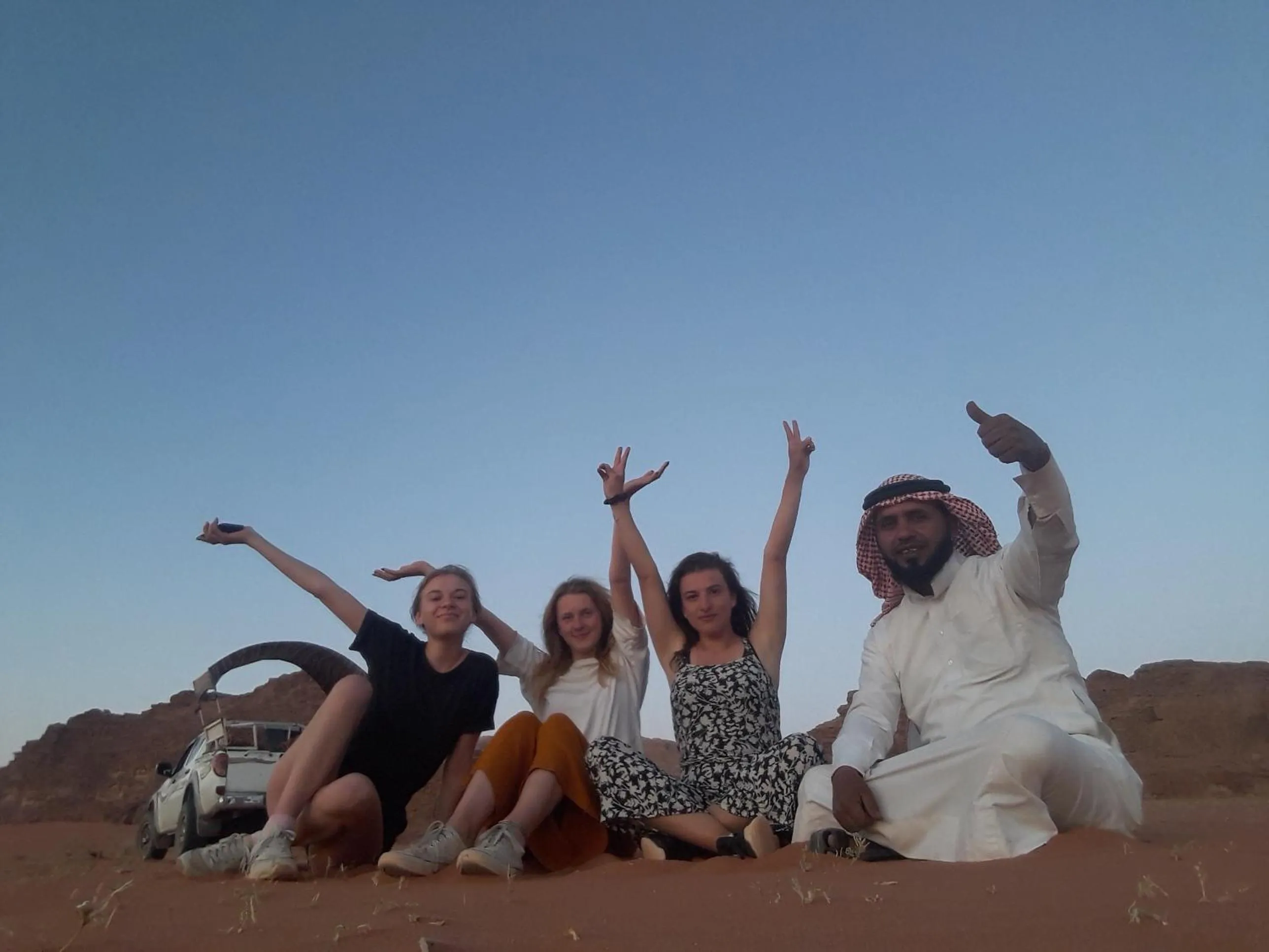 People in WadiRum Mobile Camp