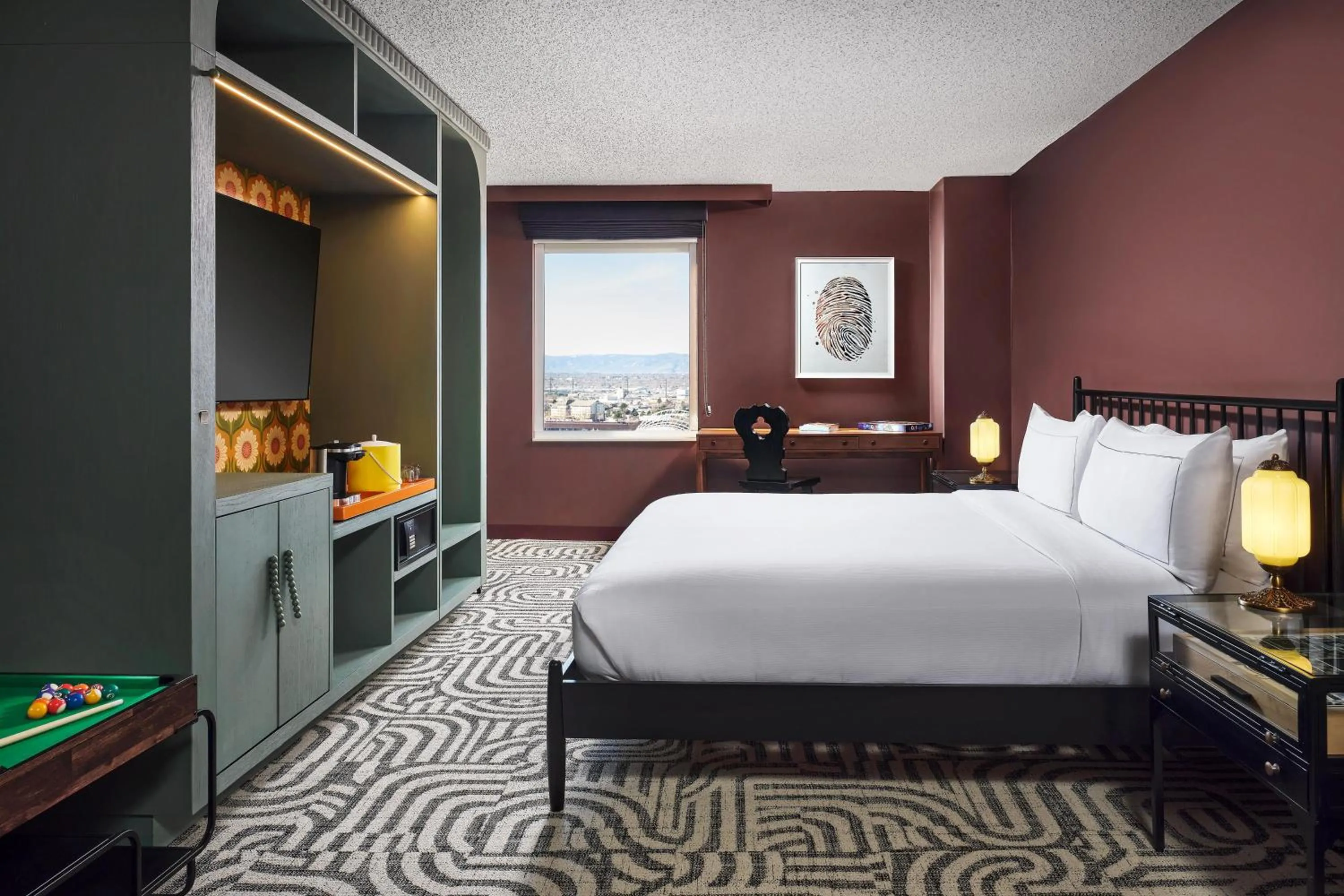 Bed in the Curtis Denver - A DoubleTree by Hilton Hotel