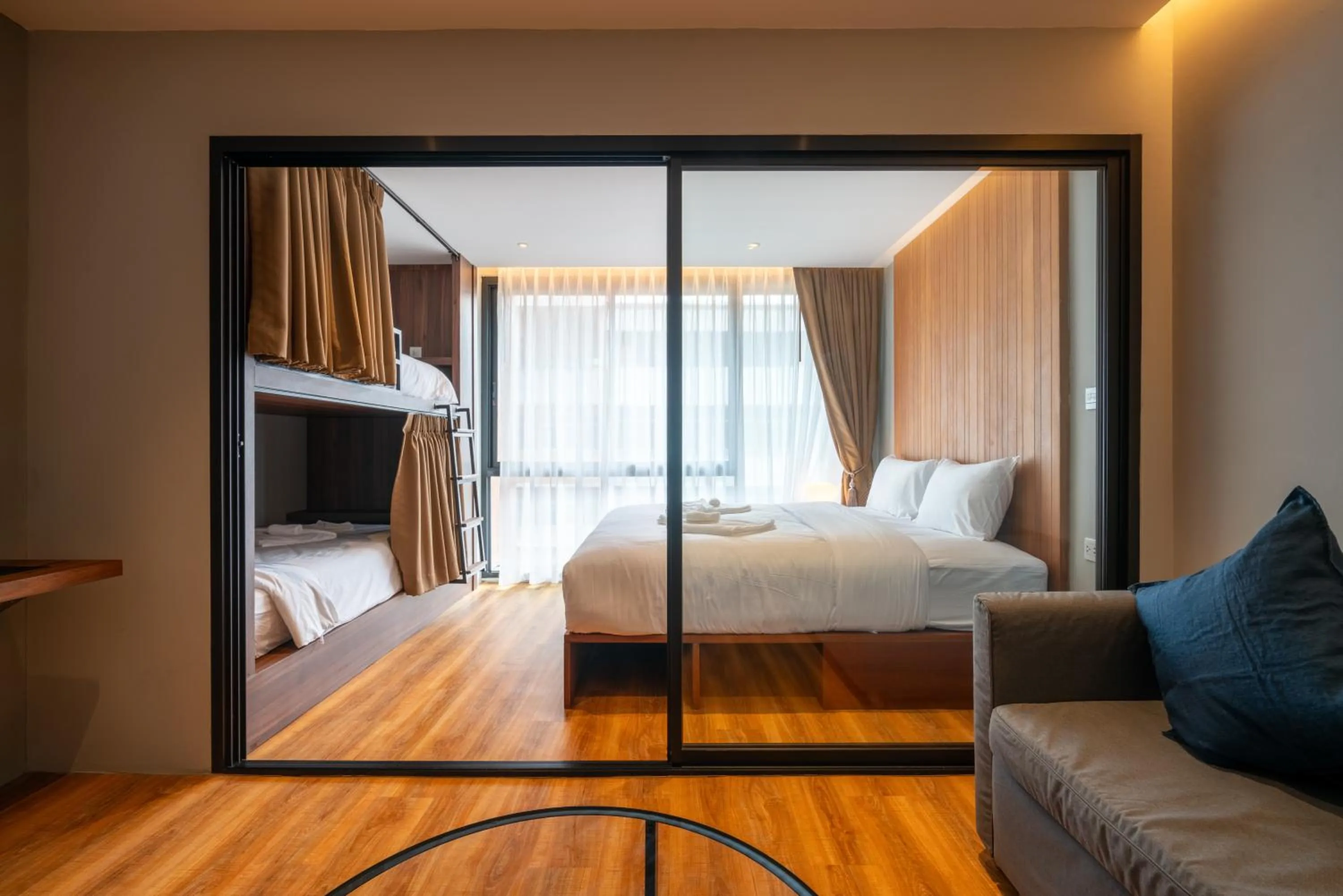 Bed in Woodstory Boutique Hotel