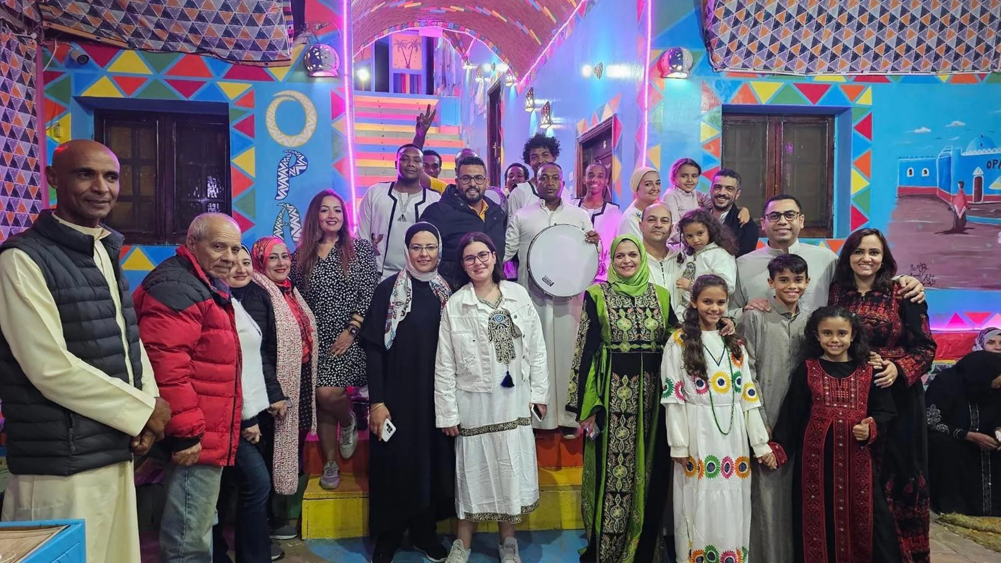 group of guests in Opal privat nubian hotel