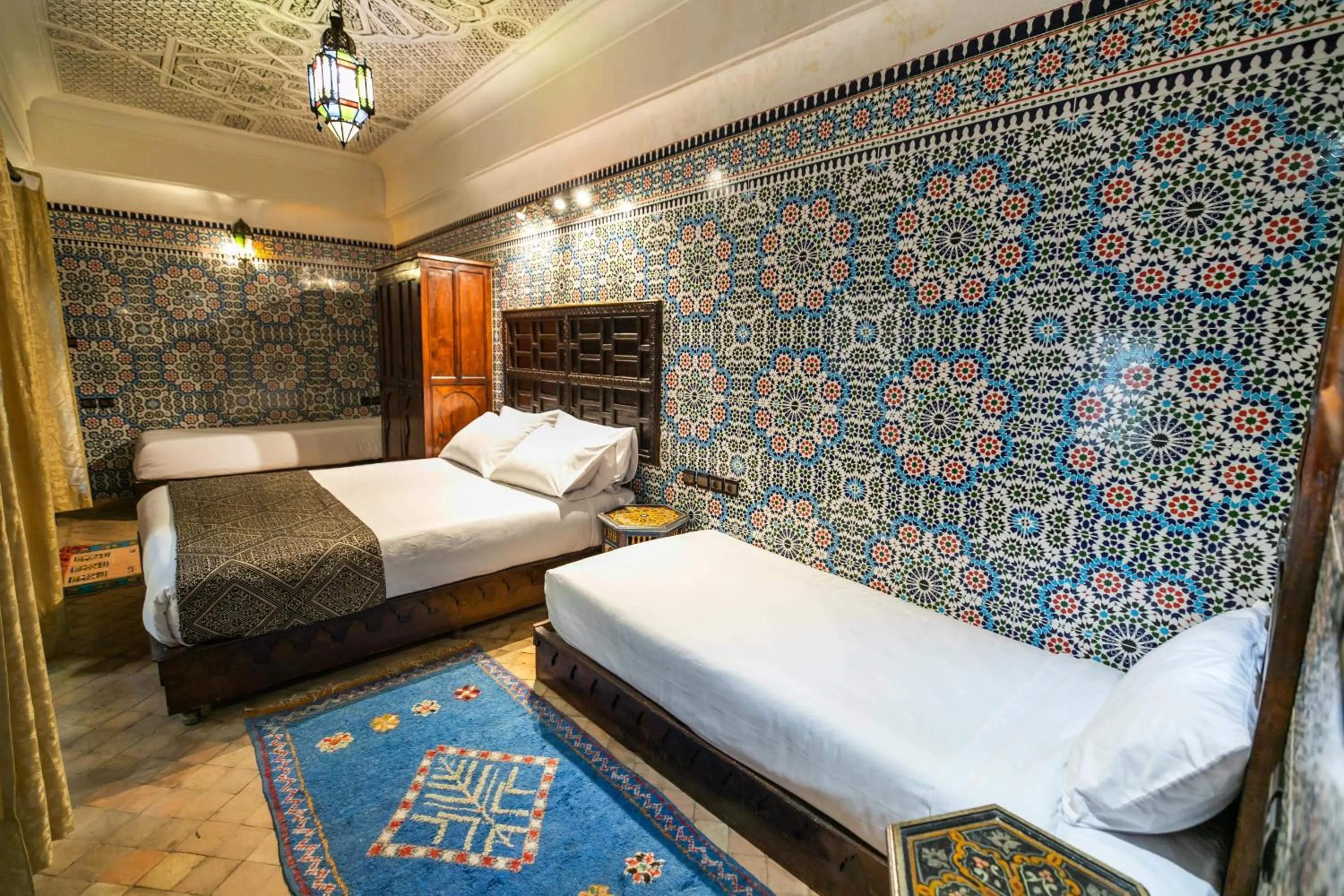 Bed in Riad Fes Aicha & SPA