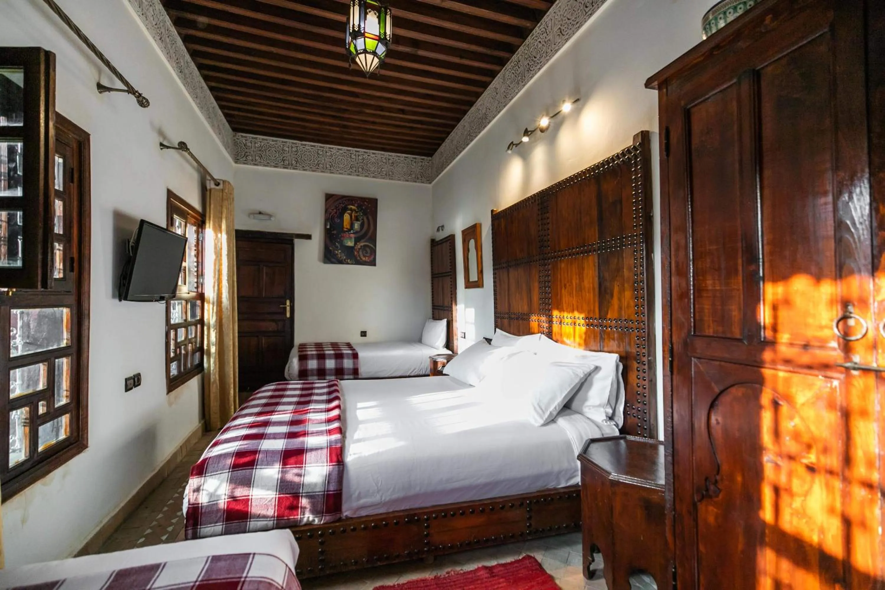 Bed in Riad Fes Aicha & SPA