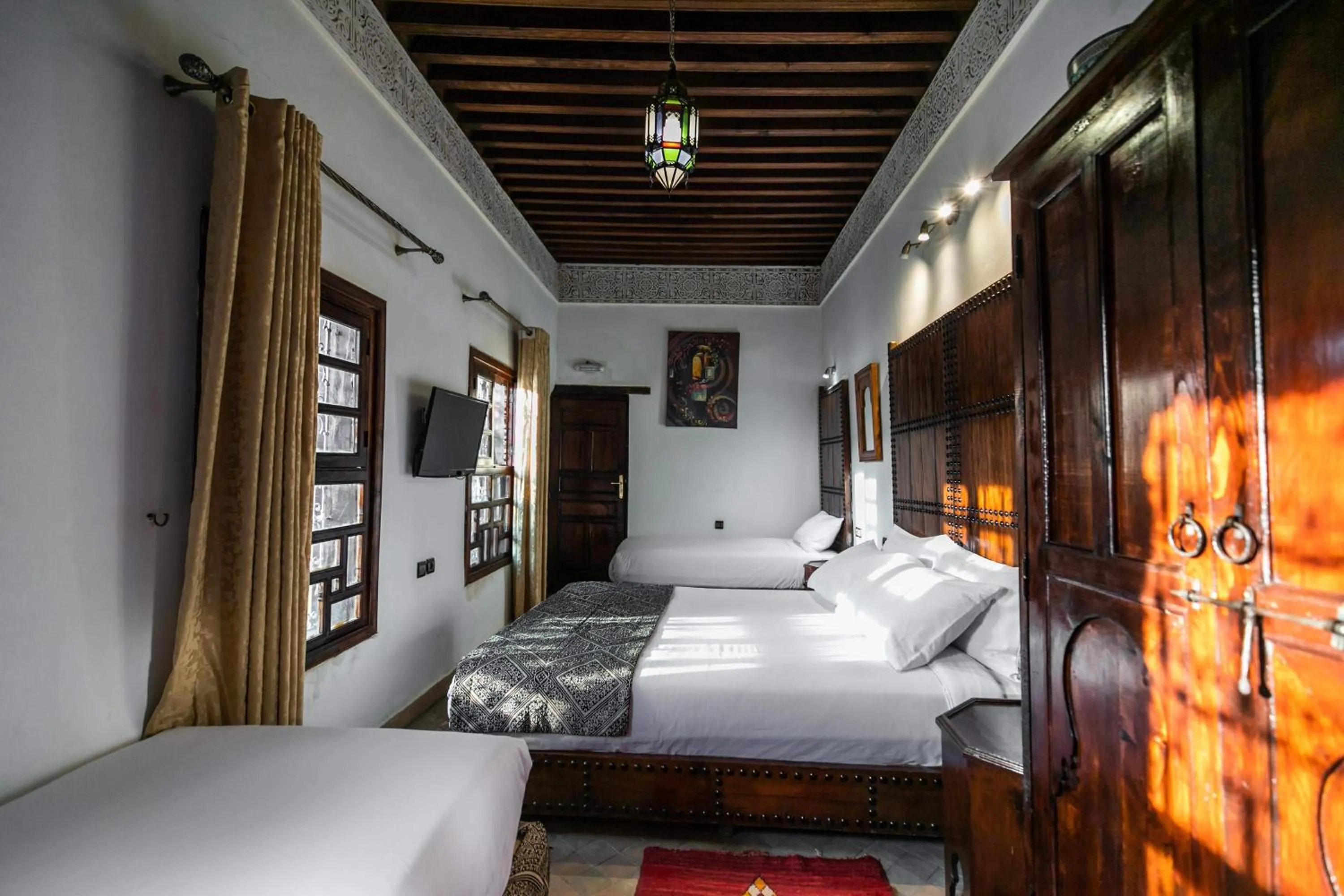 Bed in Riad Fes Aicha & SPA