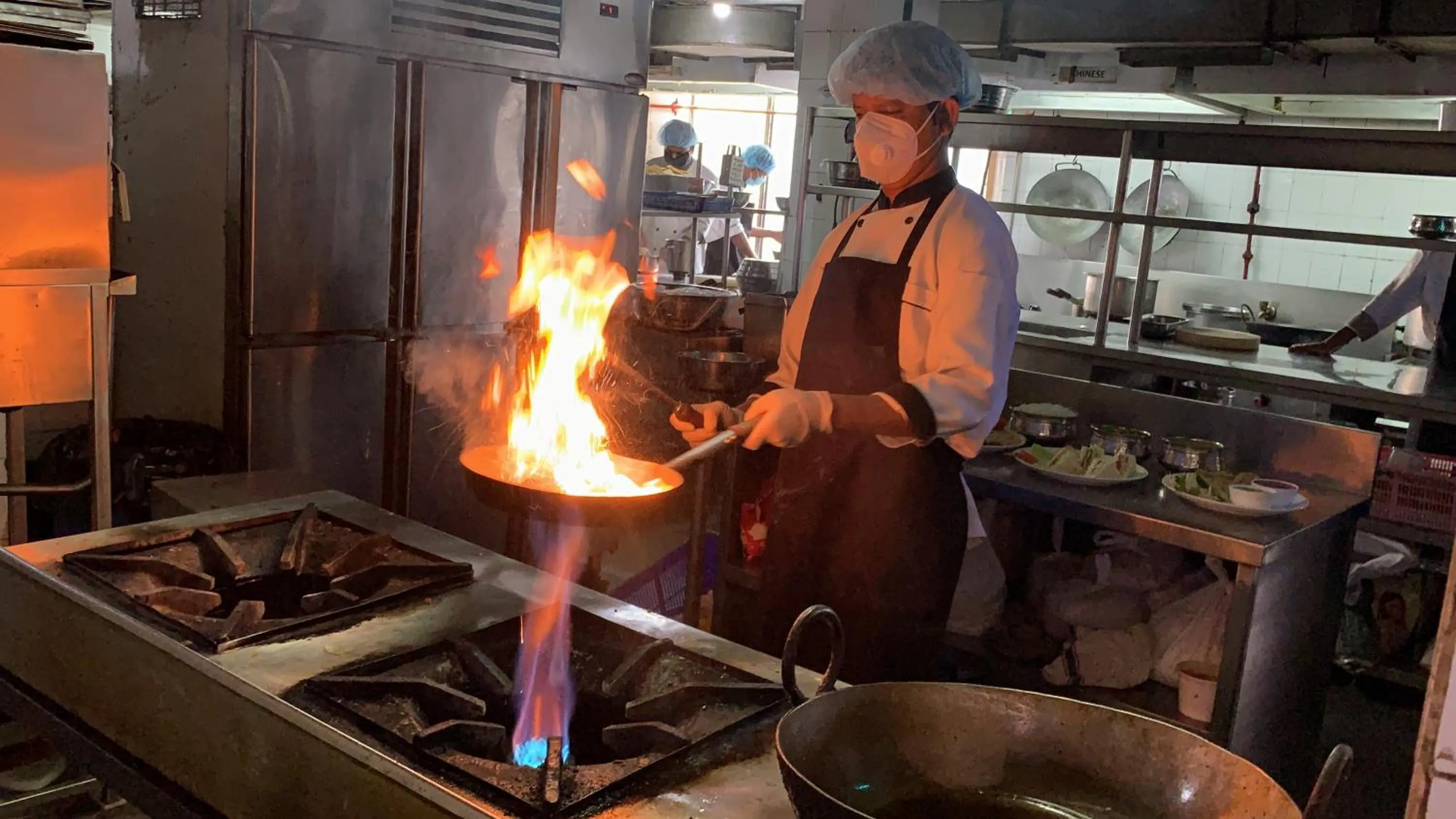 Communal kitchen in Quality Inn Residency