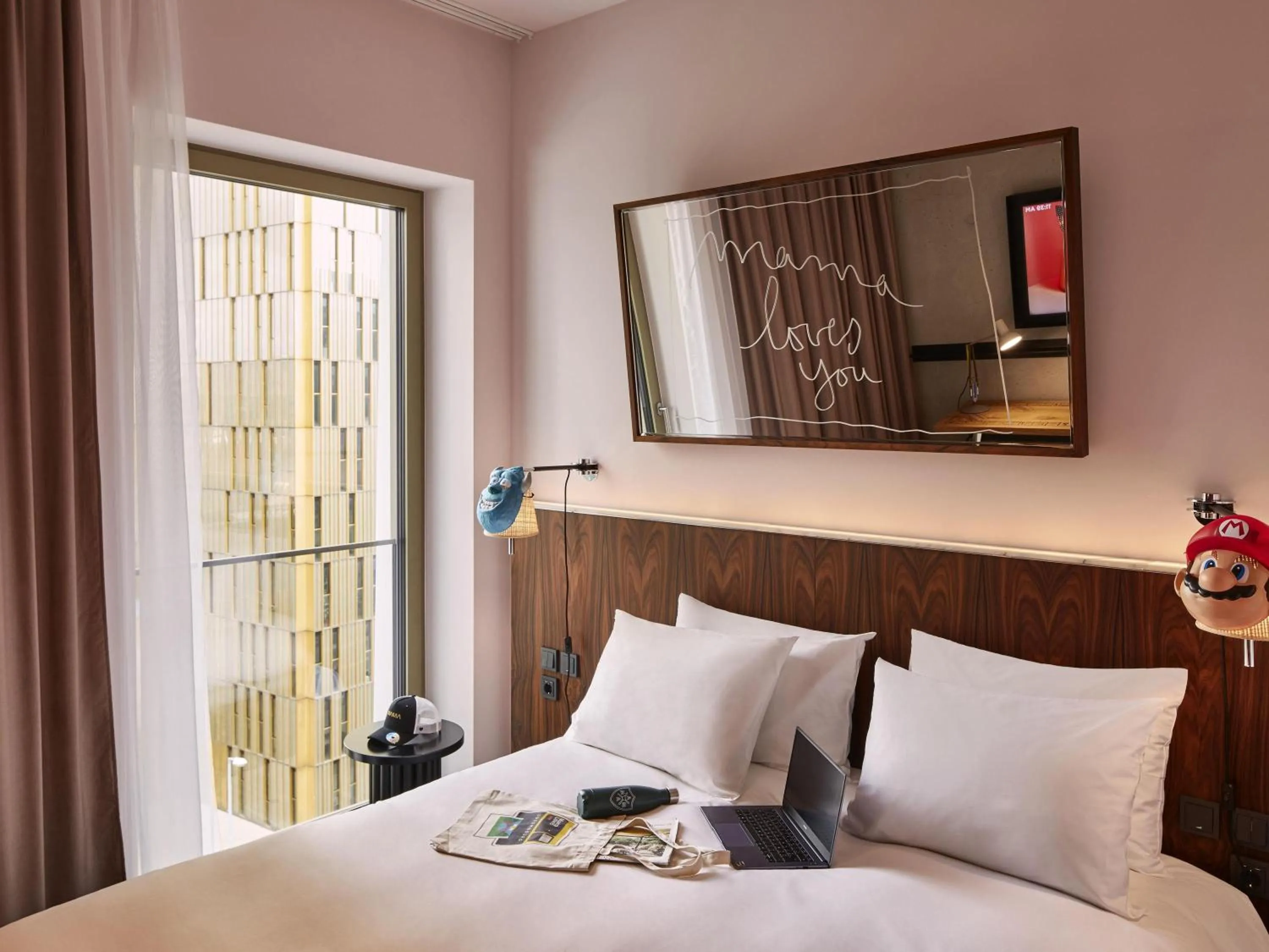 Bedroom, Bed in Mama Shelter Luxembourg