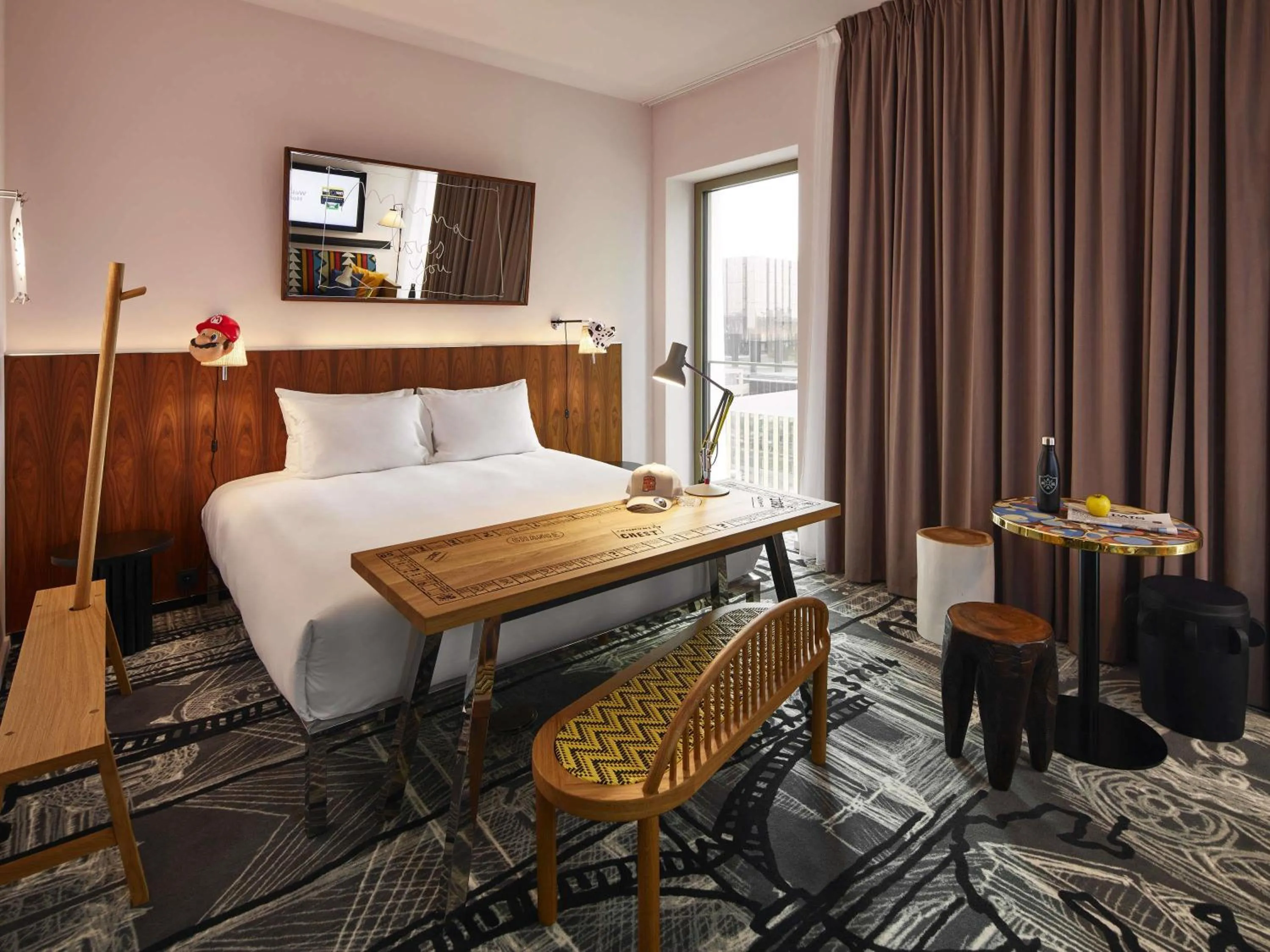 Bedroom, Bed in Mama Shelter Luxembourg