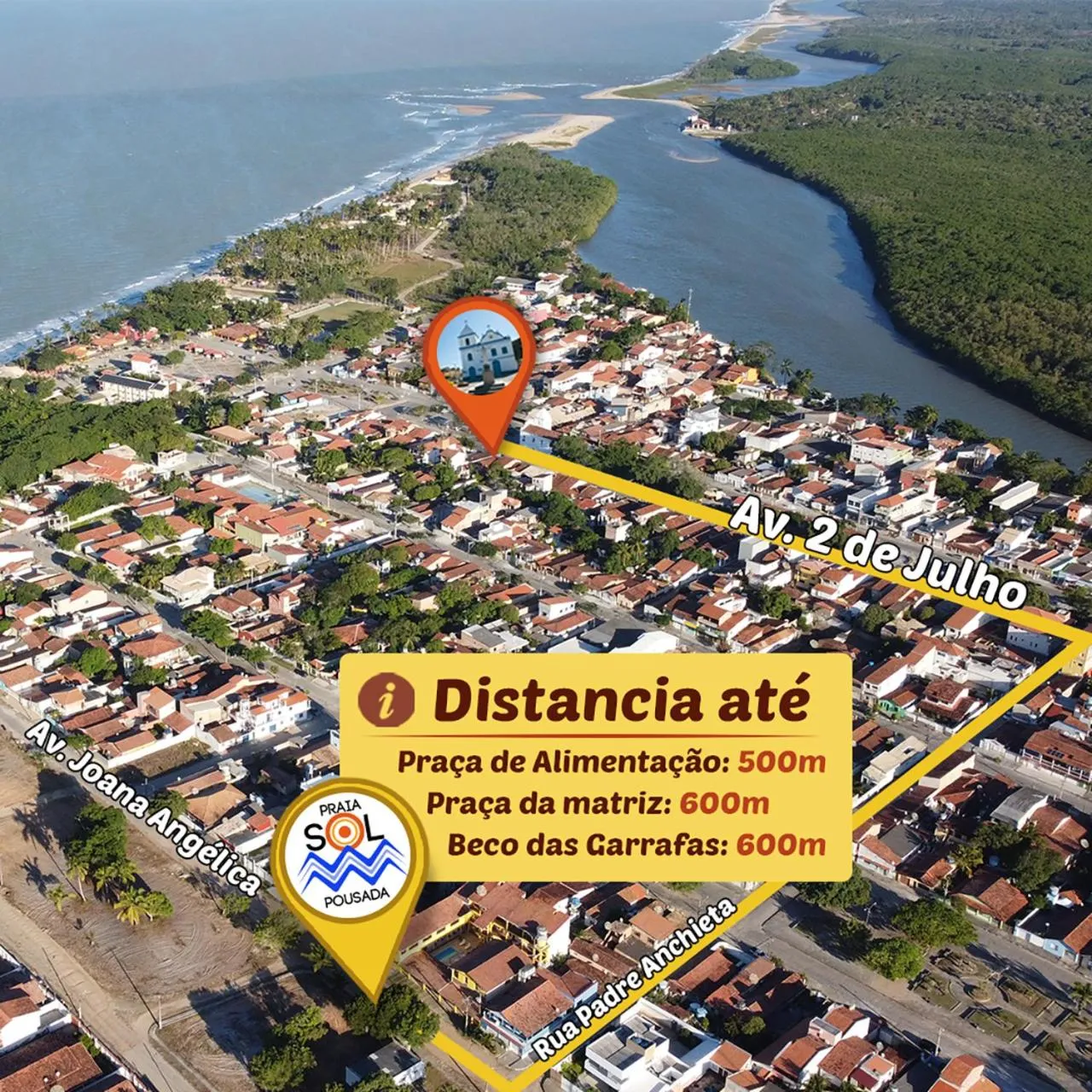 Bird's eye view in Praia Sol Pousada