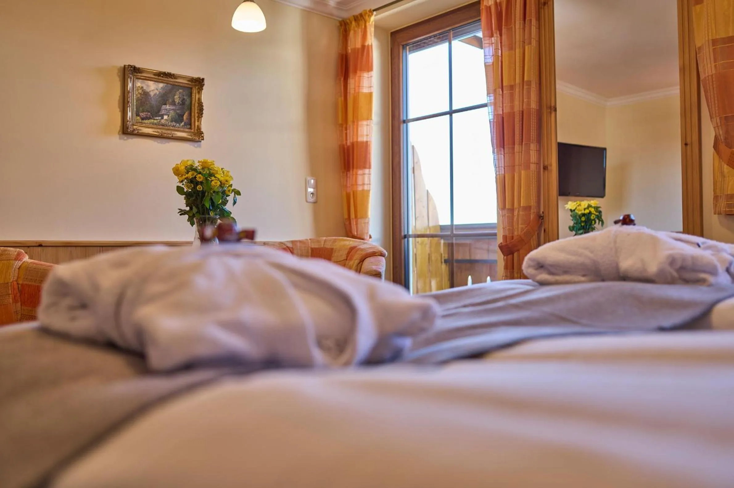 Bed in Panoramahotel Grobauer