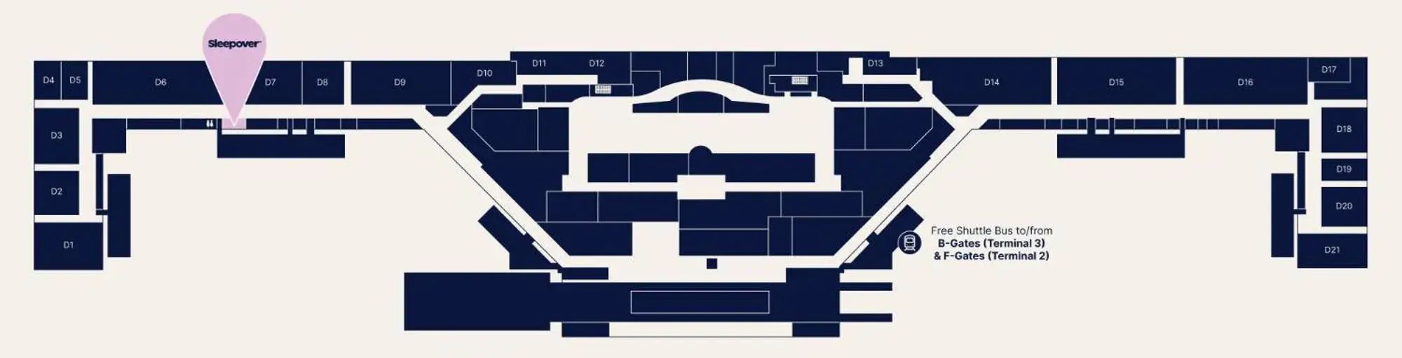 Sleepover Terminal 1, Concourse D - formerly sleep 'n fly Sleepover Terminal 1, Concourse D - formerly sleep 'n fly