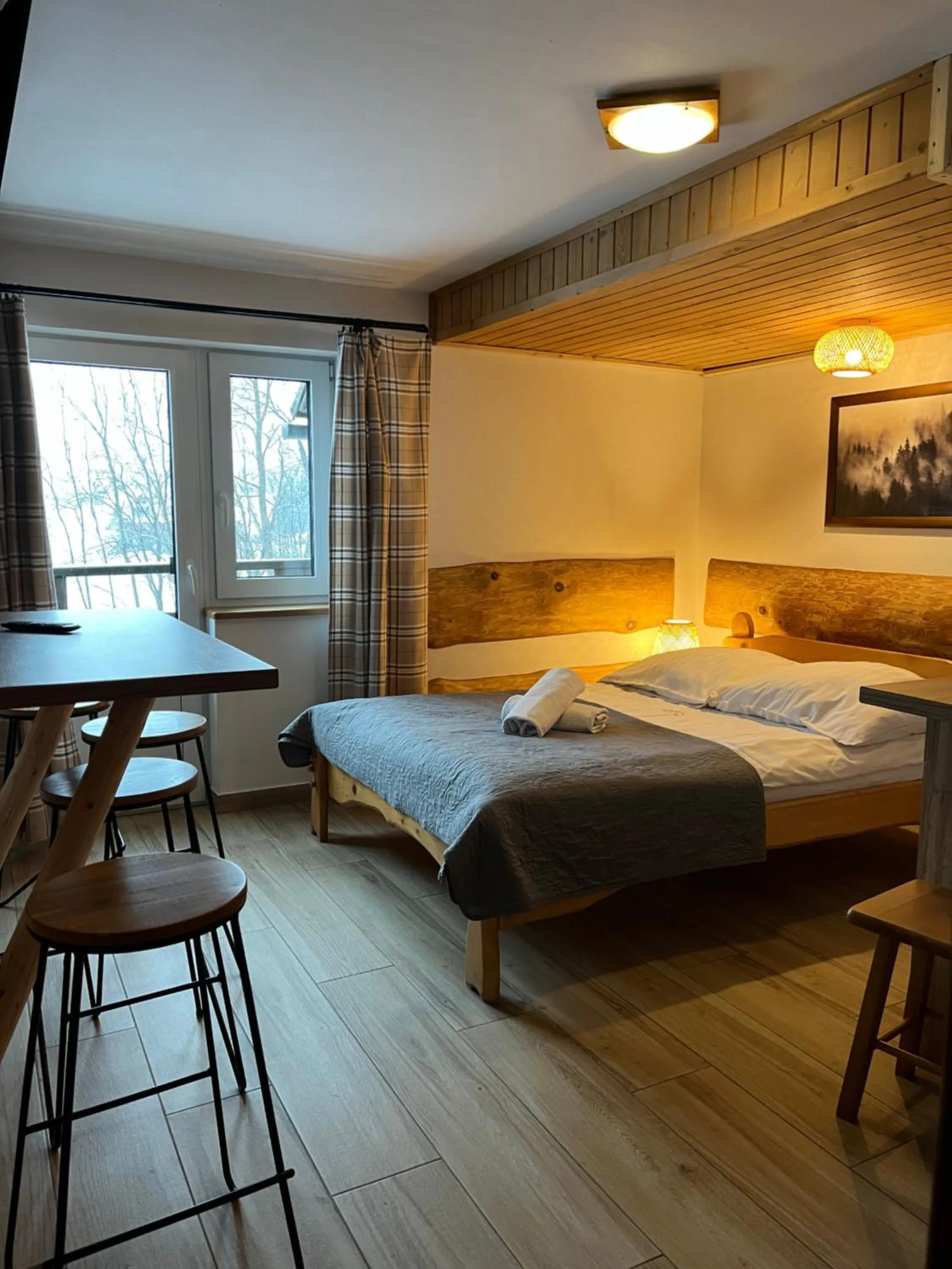 Bed in Pokoje Goscinne u Naglaka Willa Zab