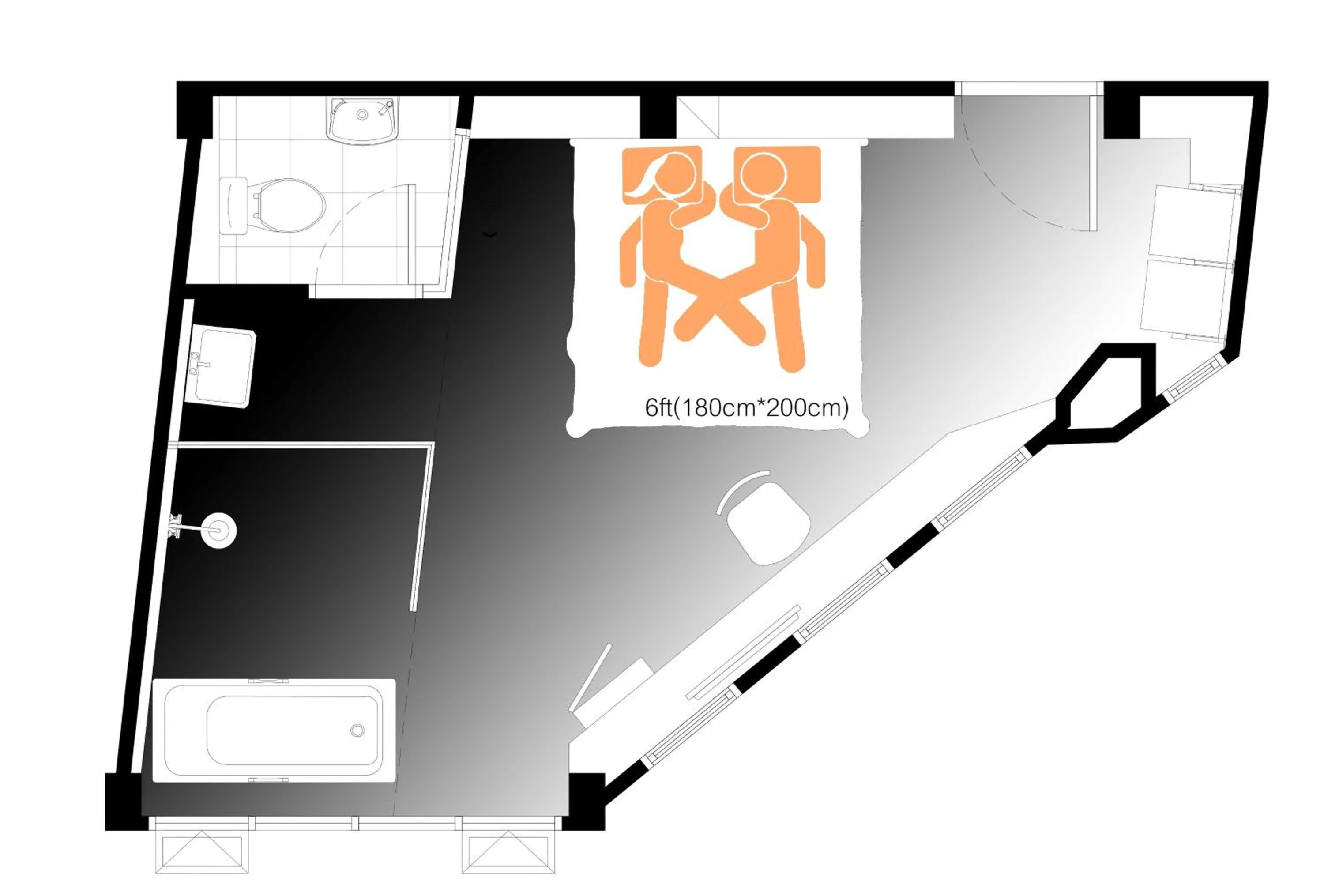 Photo of the whole room in Hotel Ordinary Bangkok