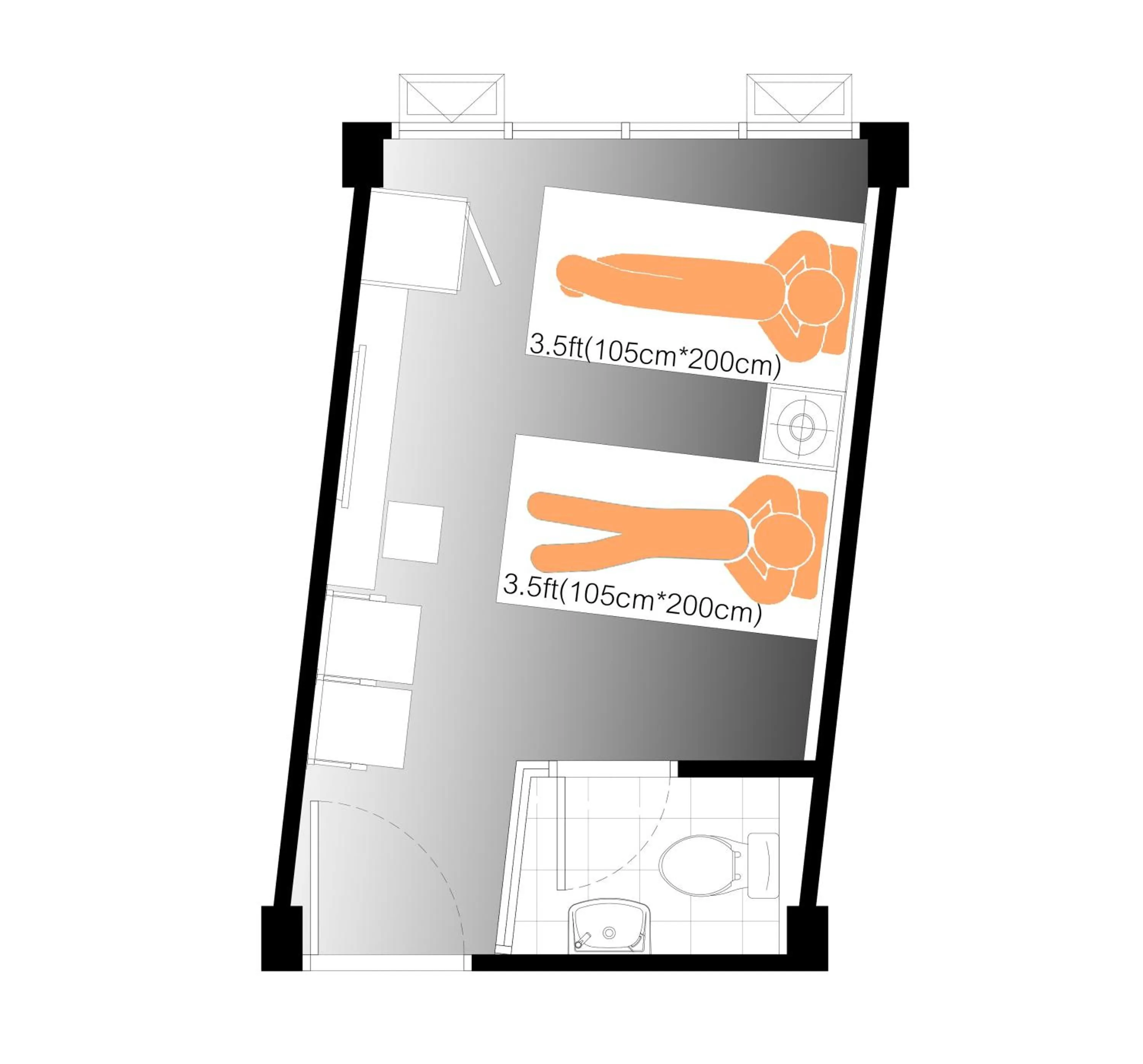 Photo of the whole room in Hotel Ordinary Bangkok