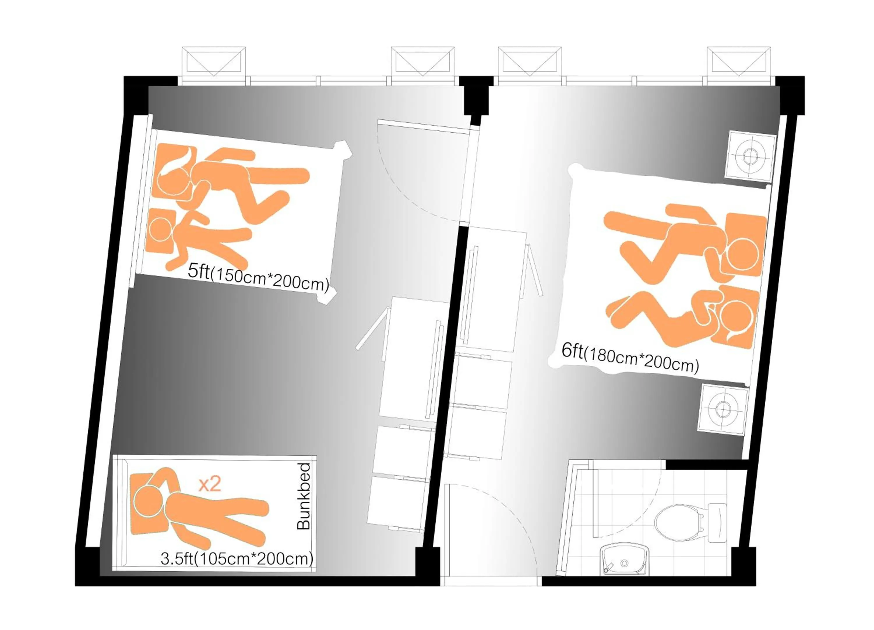 Photo of the whole room in Hotel Ordinary Bangkok