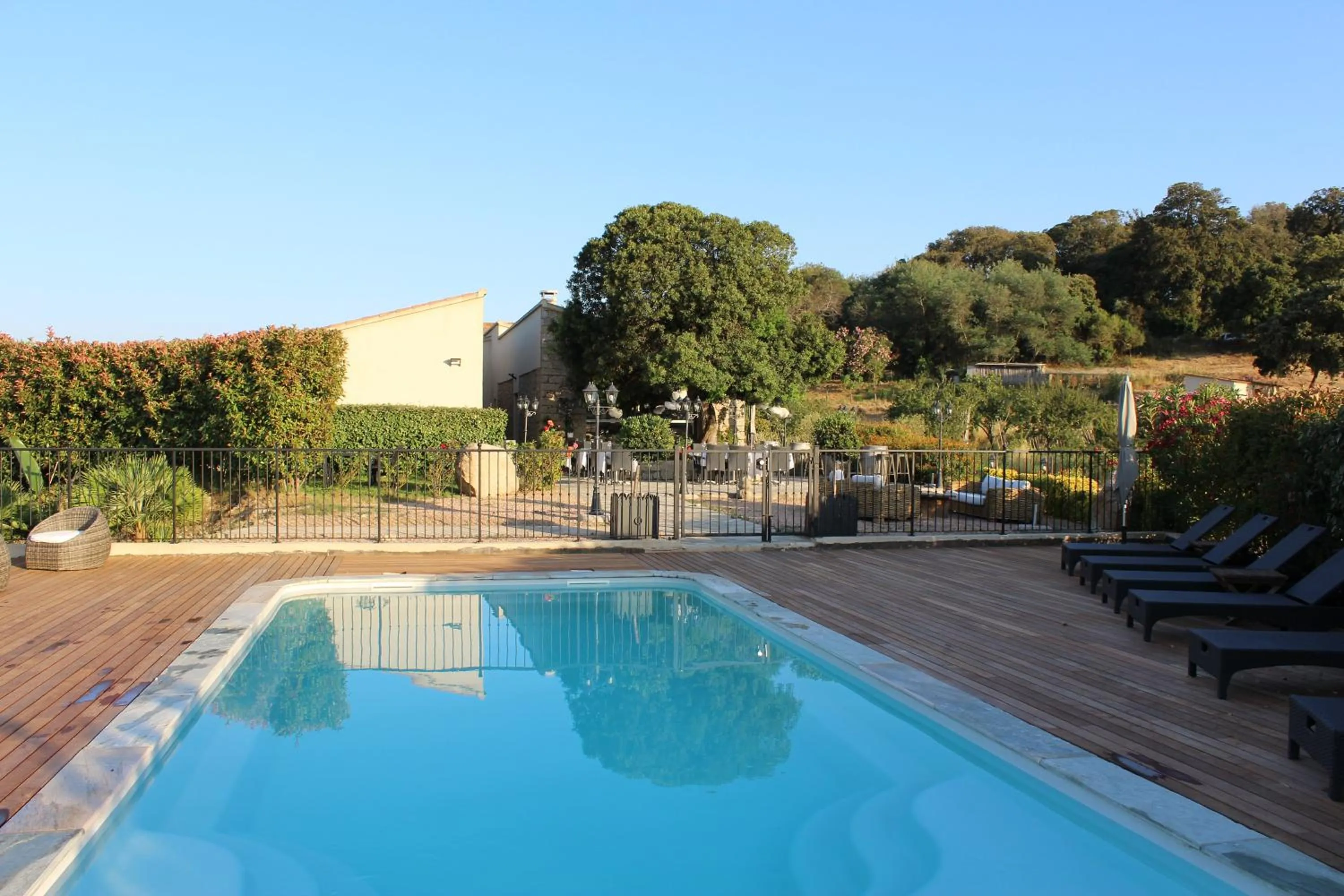 Pool view in Hotel & Restaurant Les Bergeries d'Alata