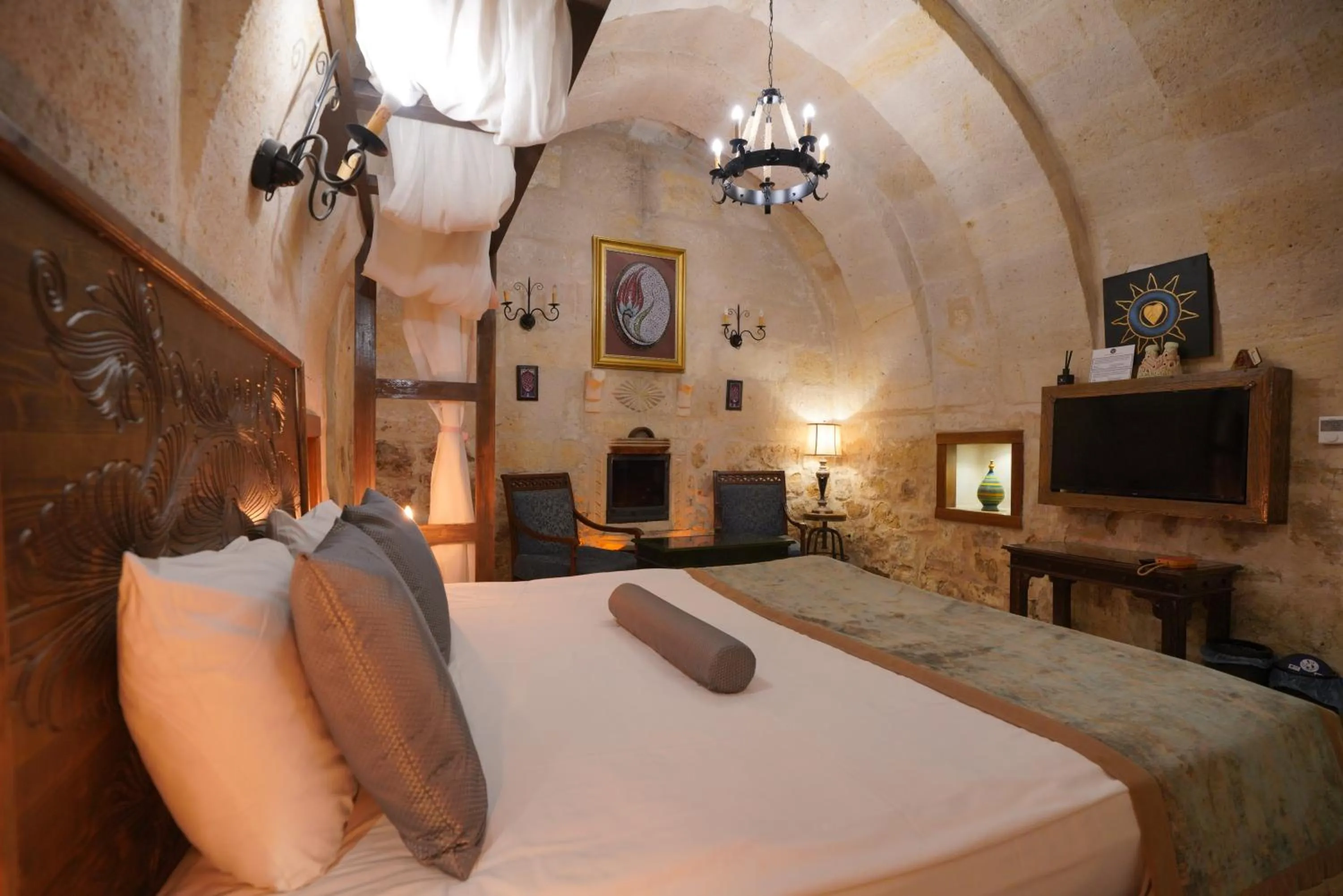 Bed in Mira Cappadocia Hotel