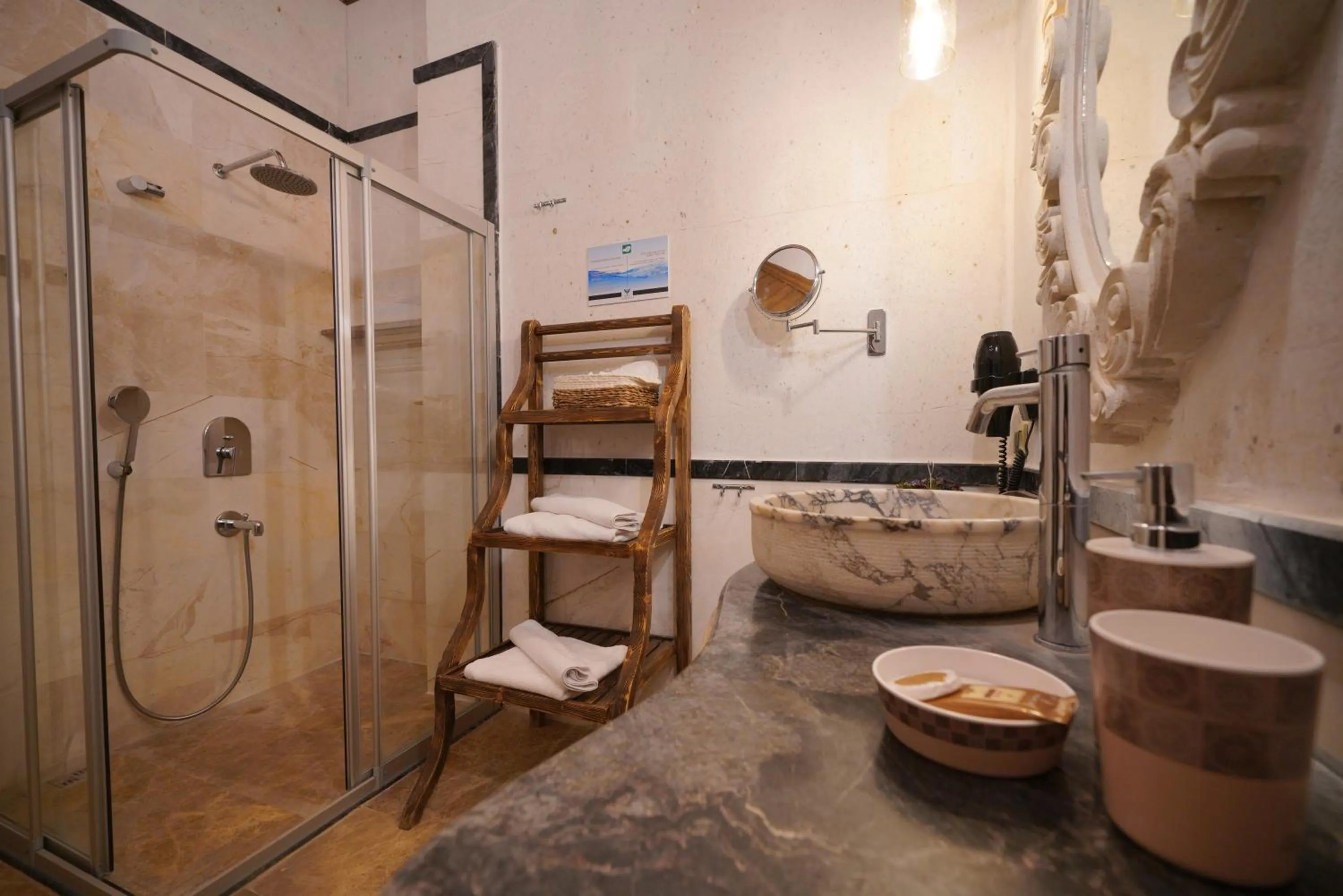 Shower in Mira Cappadocia Hotel