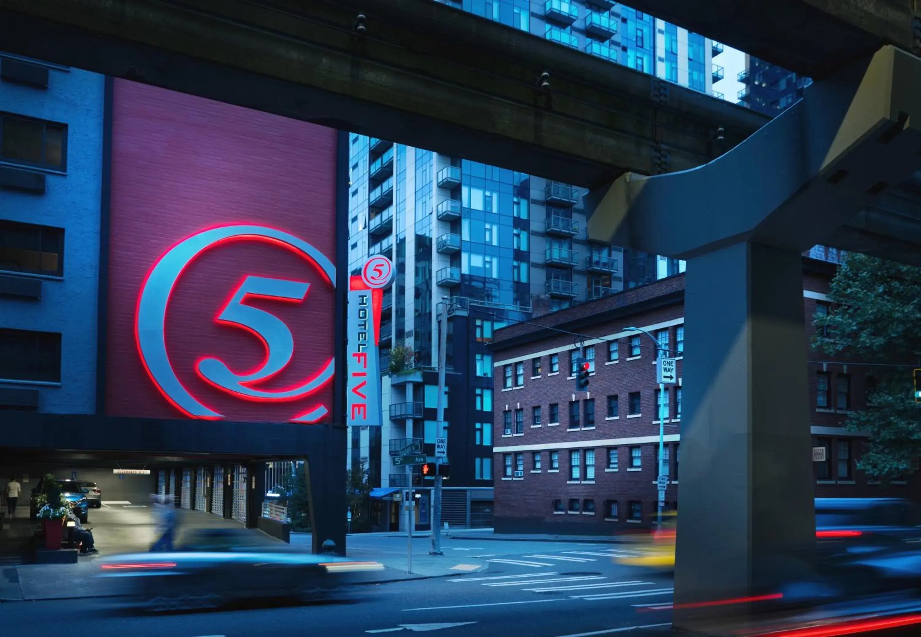 Property building in Staypineapple, Hotel FIVE, Downtown Seattle Property building in Staypineapple, Hotel FIVE, Downtown Seattle