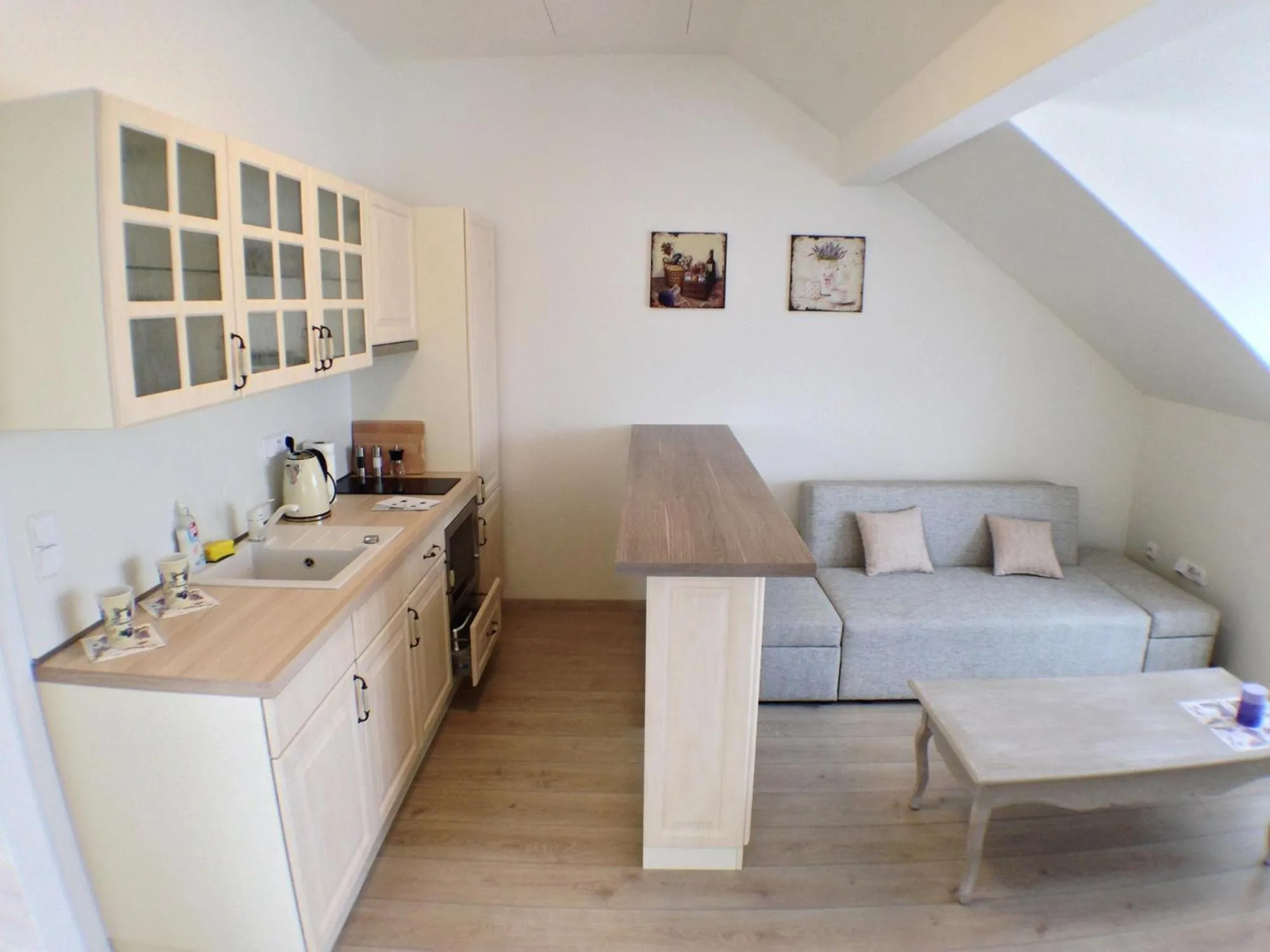 Kitchen or kitchenette in Lake View Apartments near Golf Resort Kunětická Hora, Dříteč