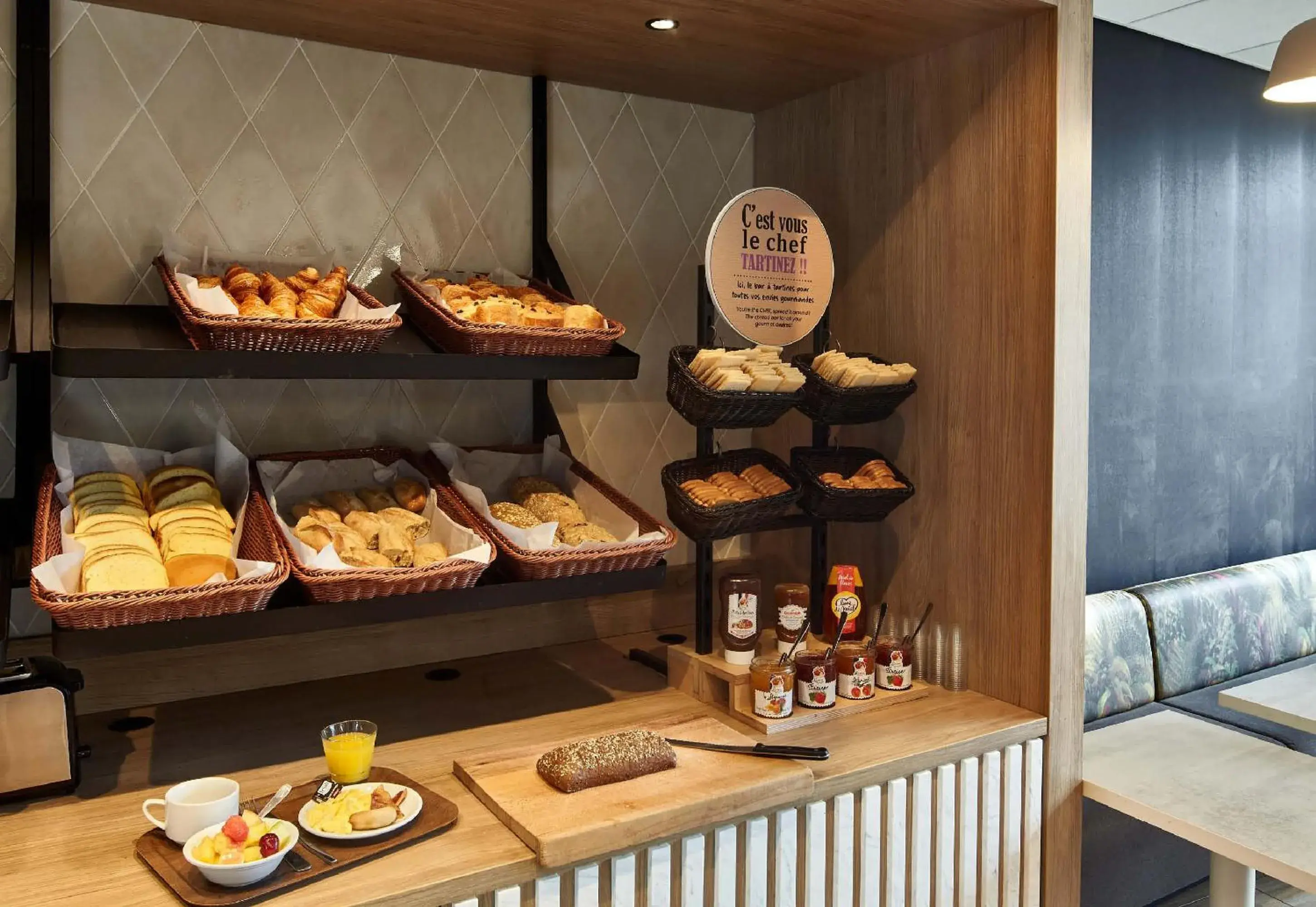 Buffet breakfast in Premiere Classe Lisieux Buffet breakfast in Premiere Classe Lisieux