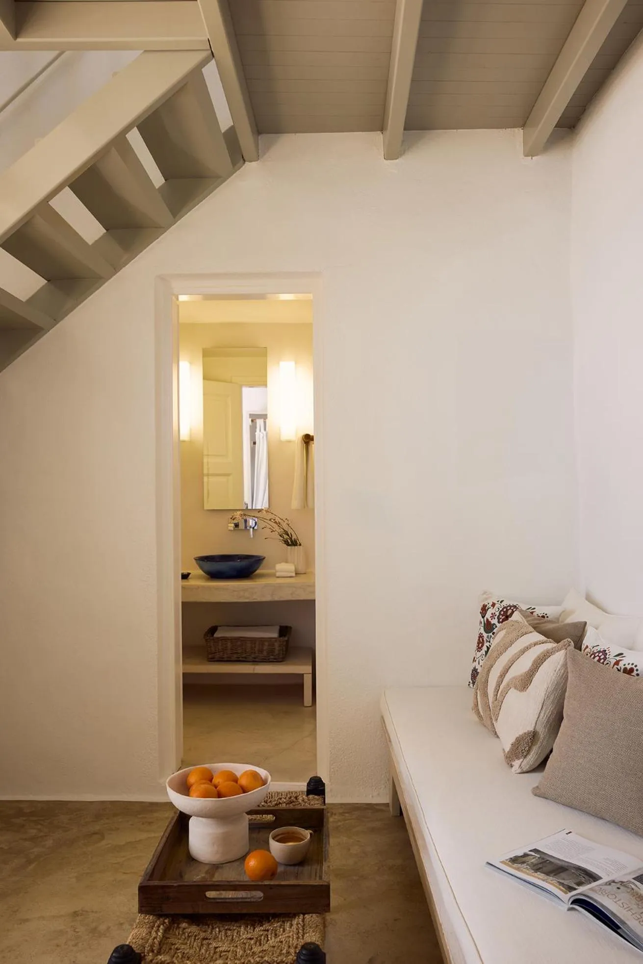 Bathroom, Bed in Iconic Santorini, a Boutique Cave Hotel by Sandglass