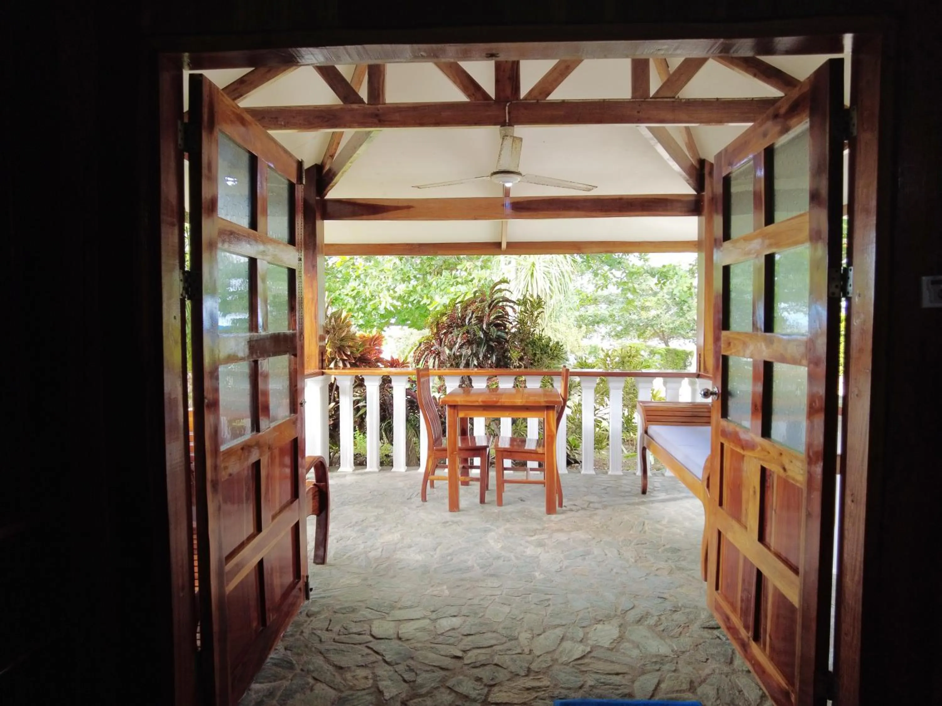 Patio in Rainbow Bay Beach & Dive Resort