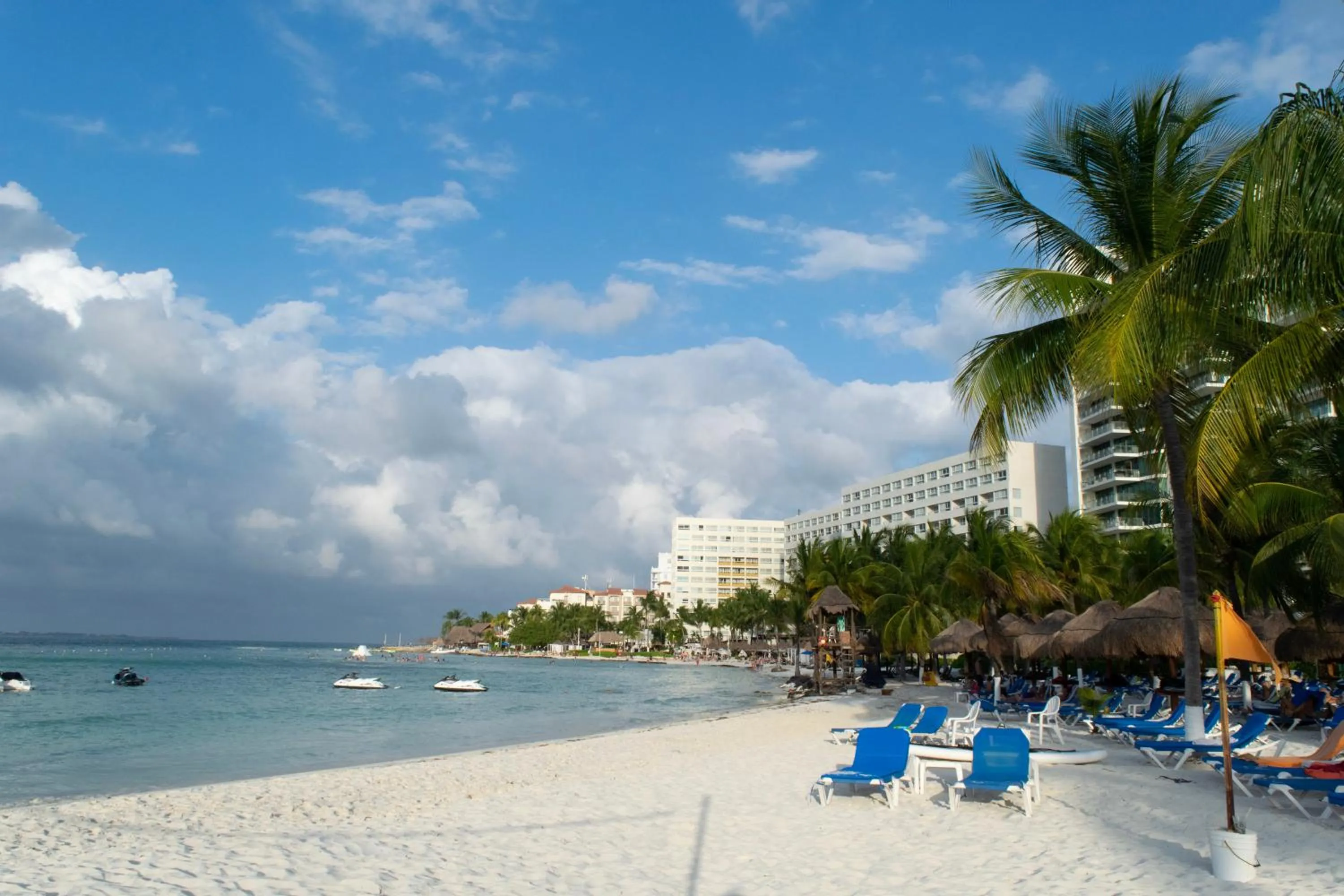 Beach in Oceanfront condo at voted best Cancun sandy beach