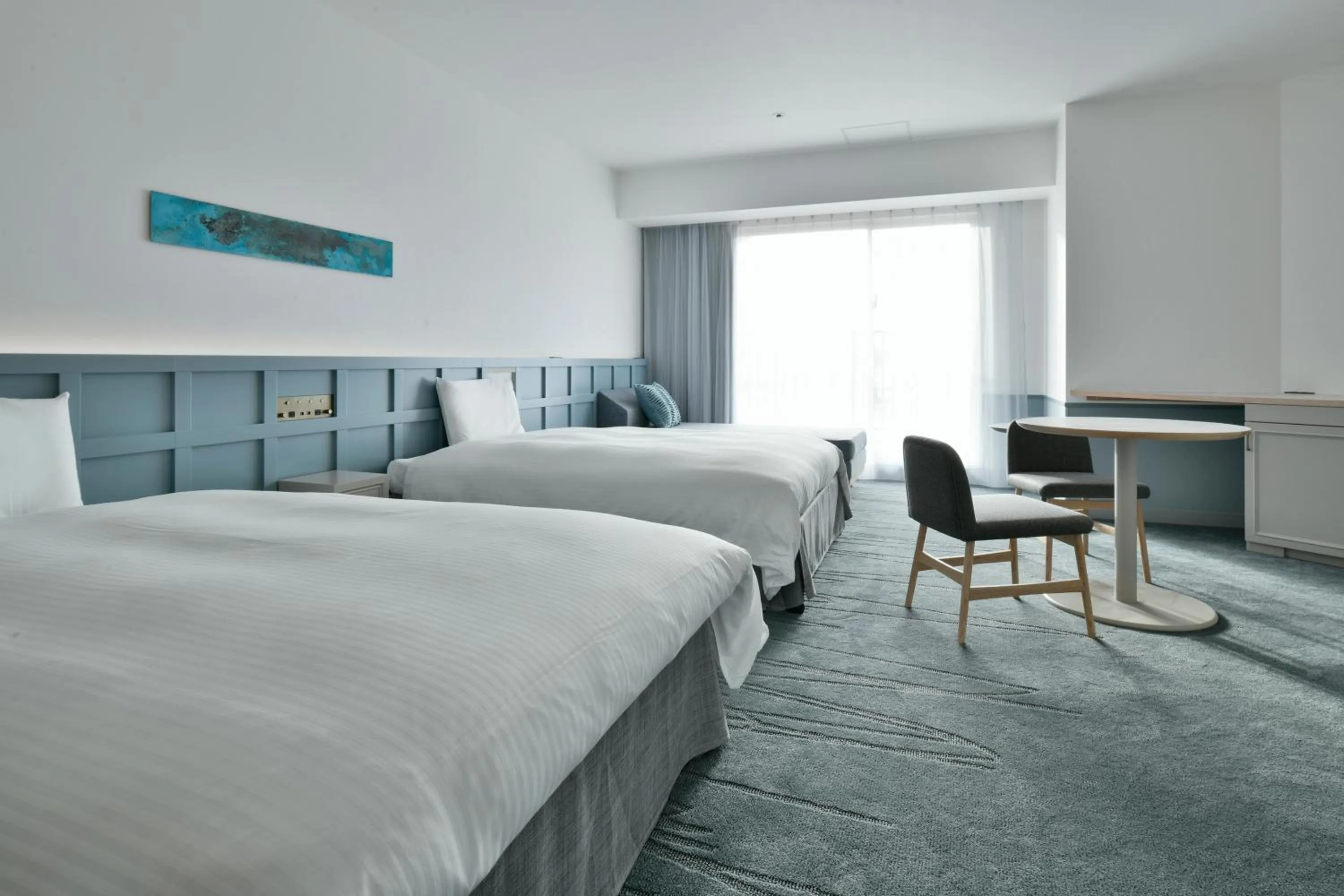 Seating area, Bed in Lequ Okinawa Chatan Spa ＆ Resort