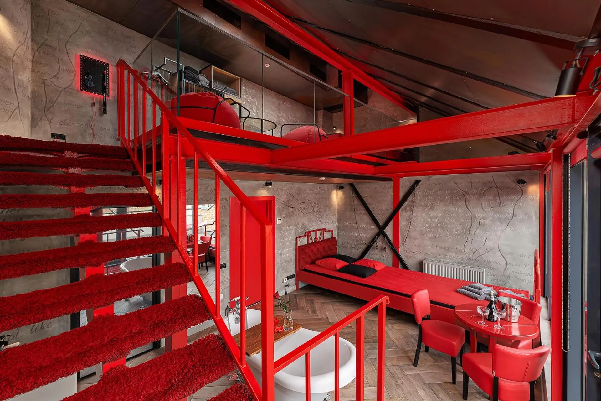 Seating area in Masoch. Hotel & Cafe