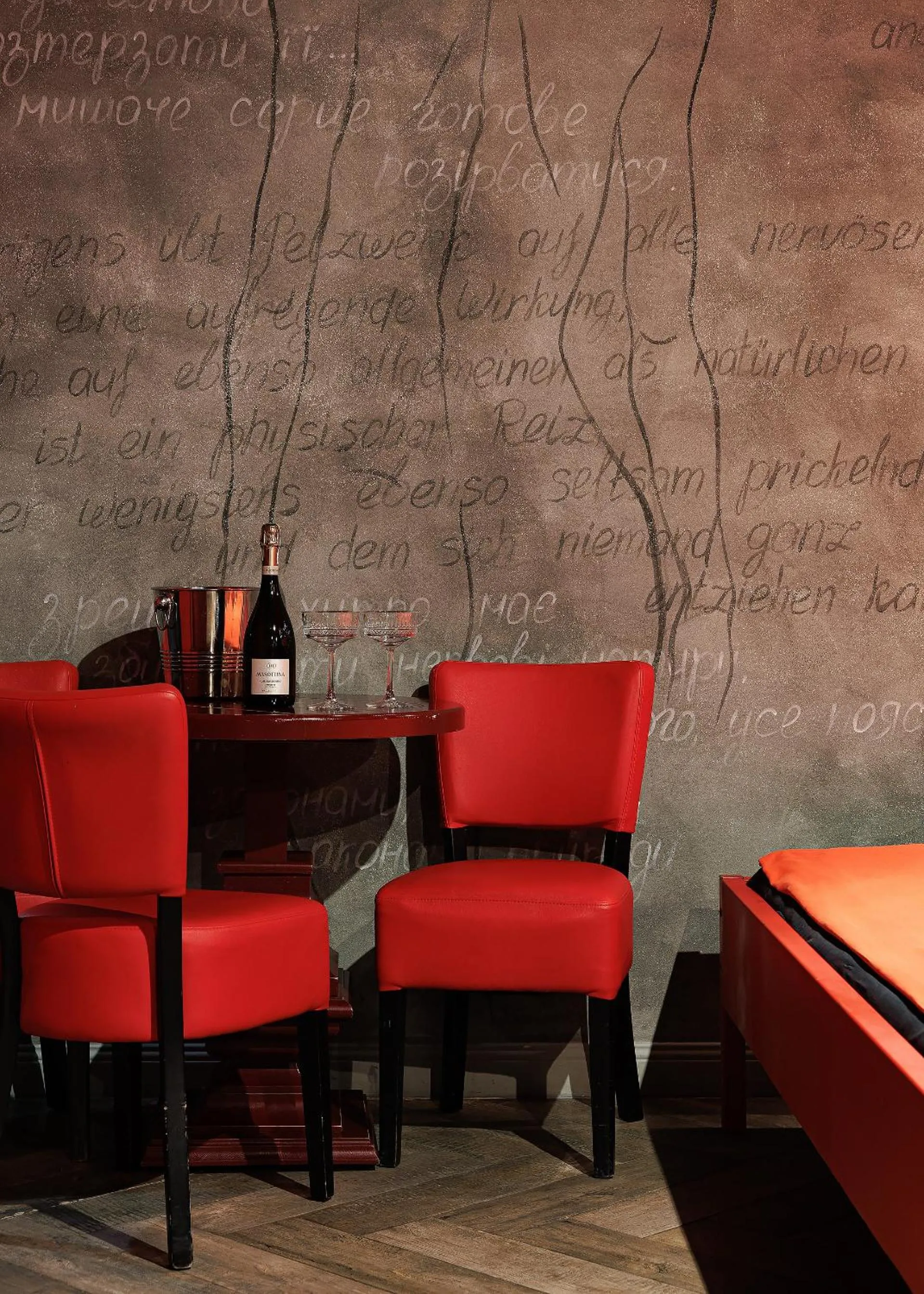 Seating area in Masoch. Hotel & Cafe