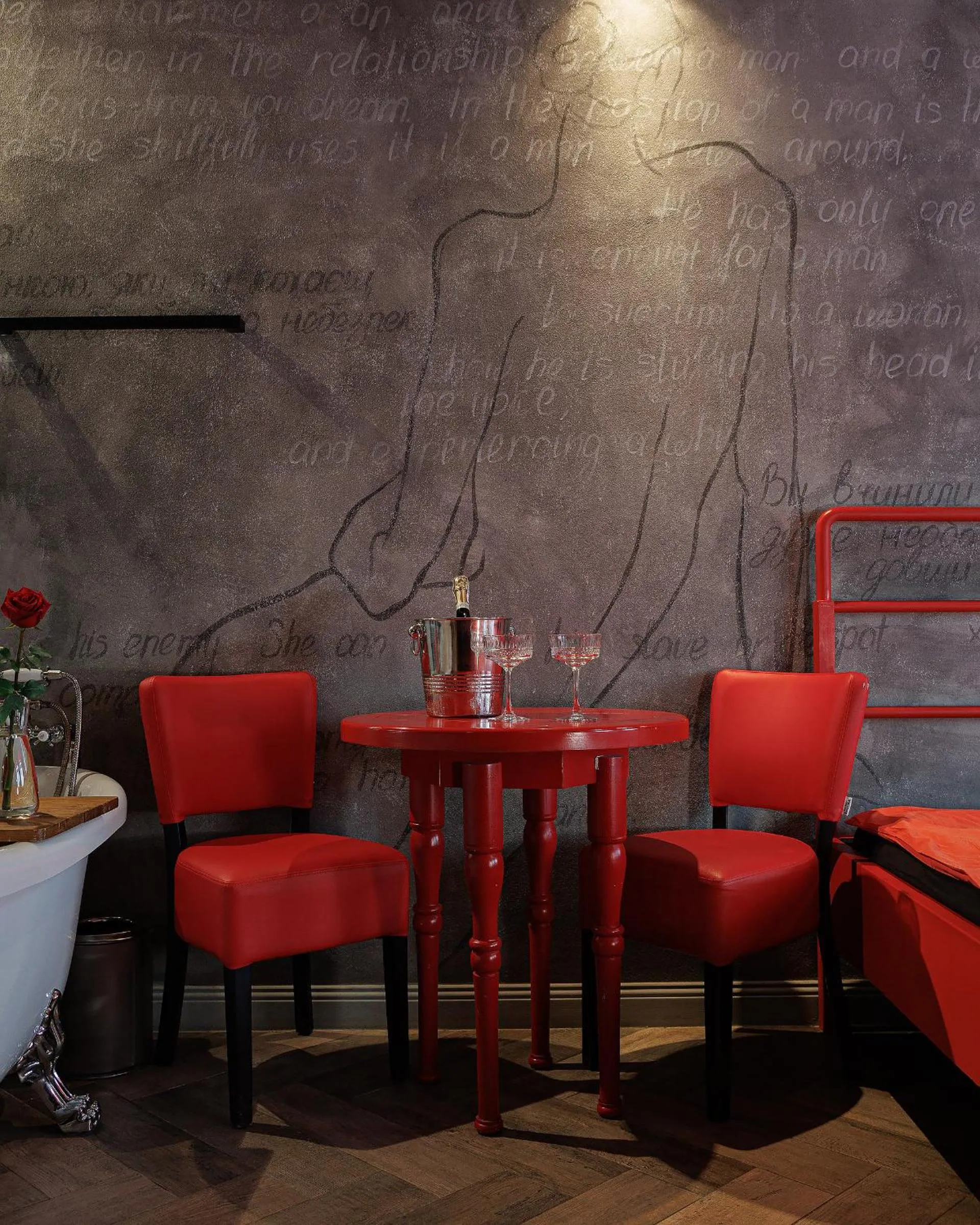 Seating area in Masoch. Hotel & Cafe