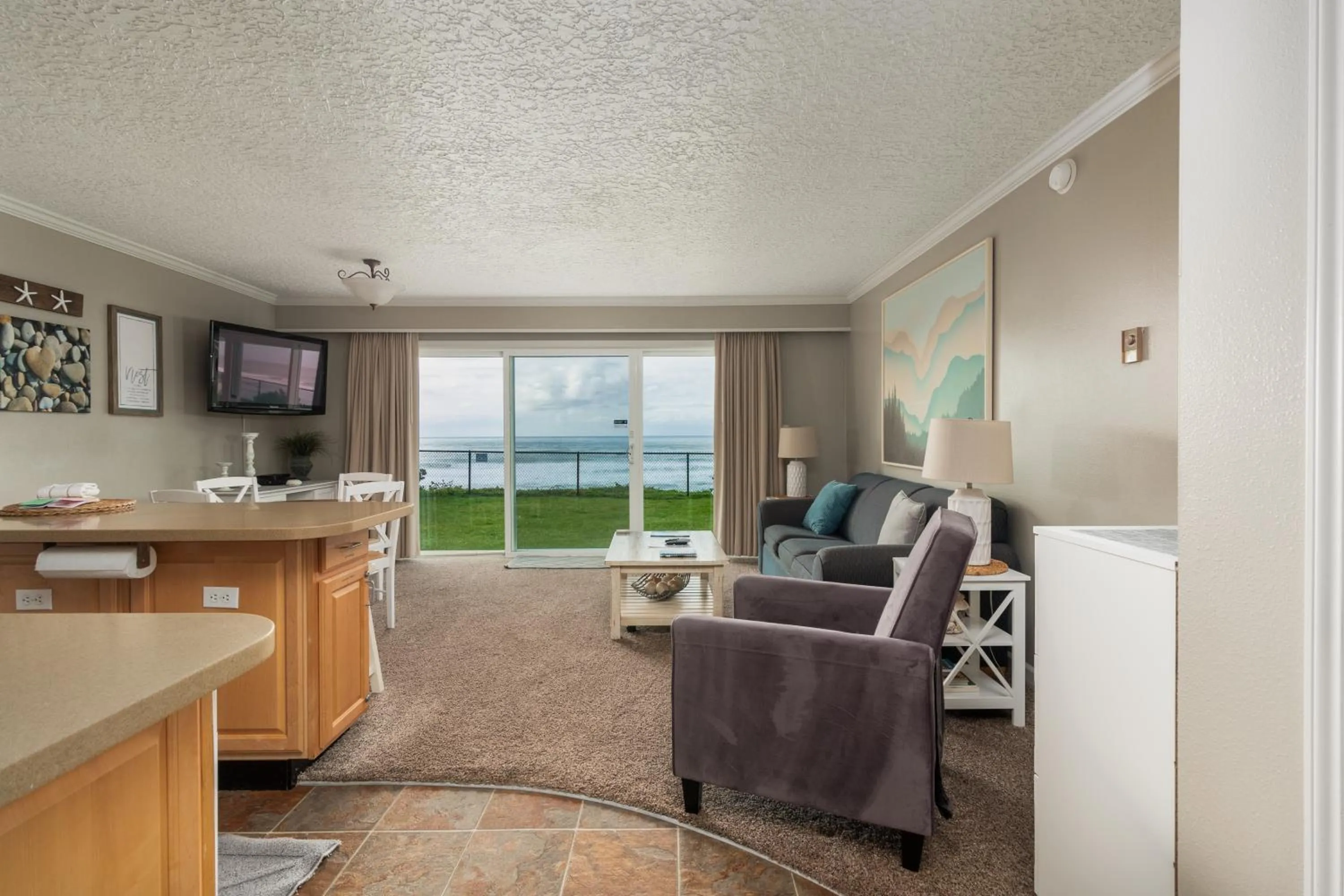 Living room in Ocean Terrace Condominiums
