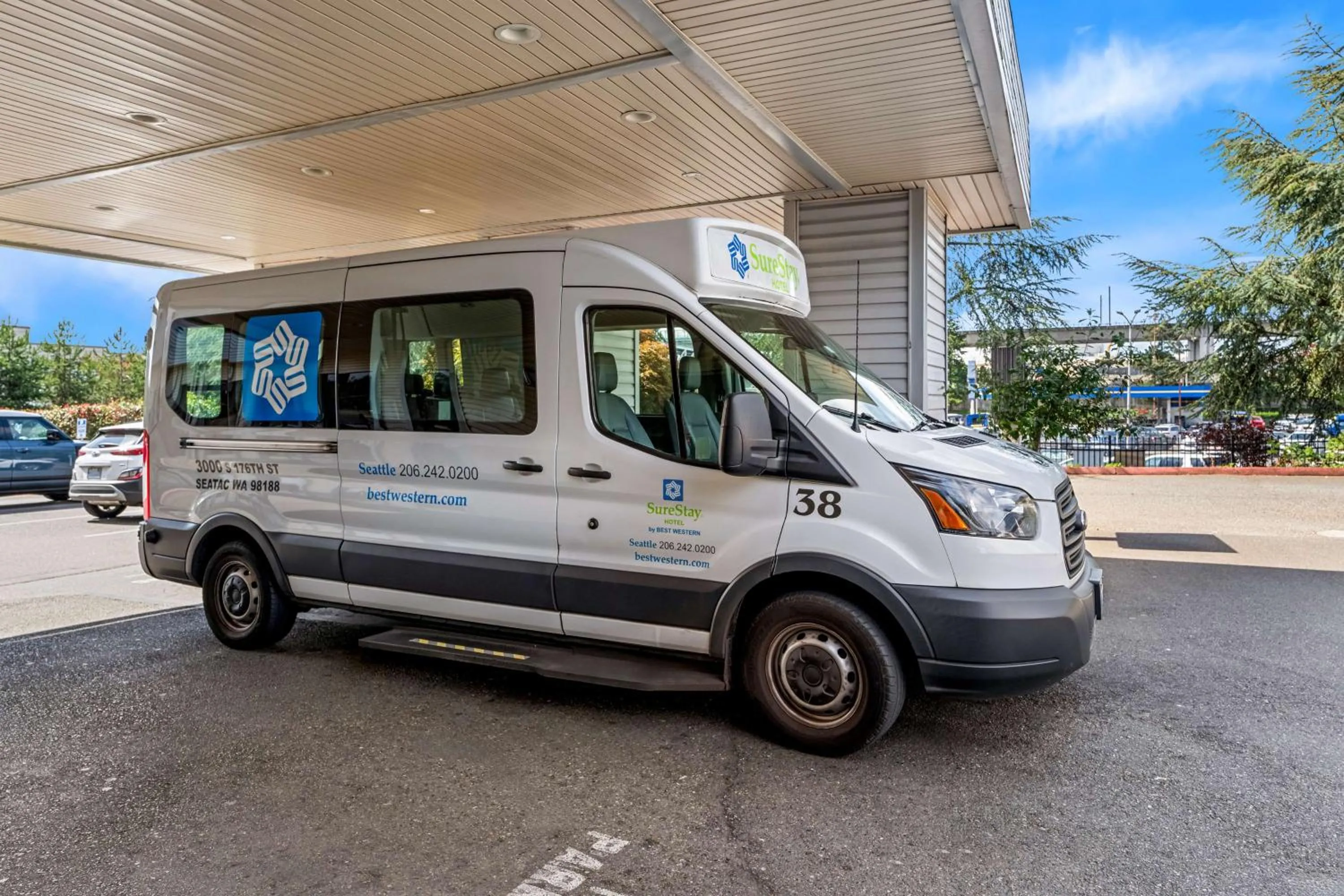 Property building in SureStay Hotel by Best Western SeaTac Airport North