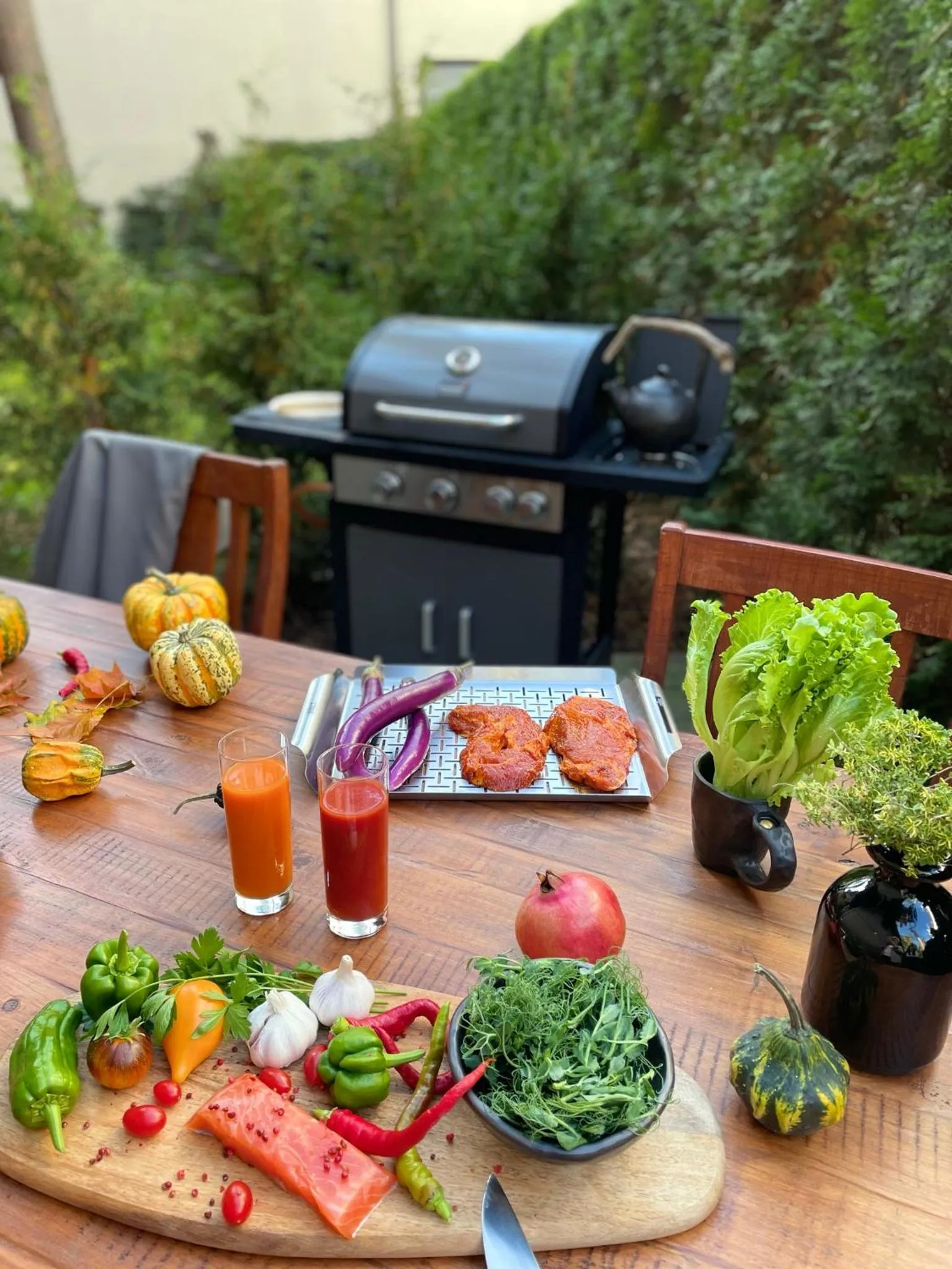 BBQ facilities in Villa Alvīne Family Apart-Hotel