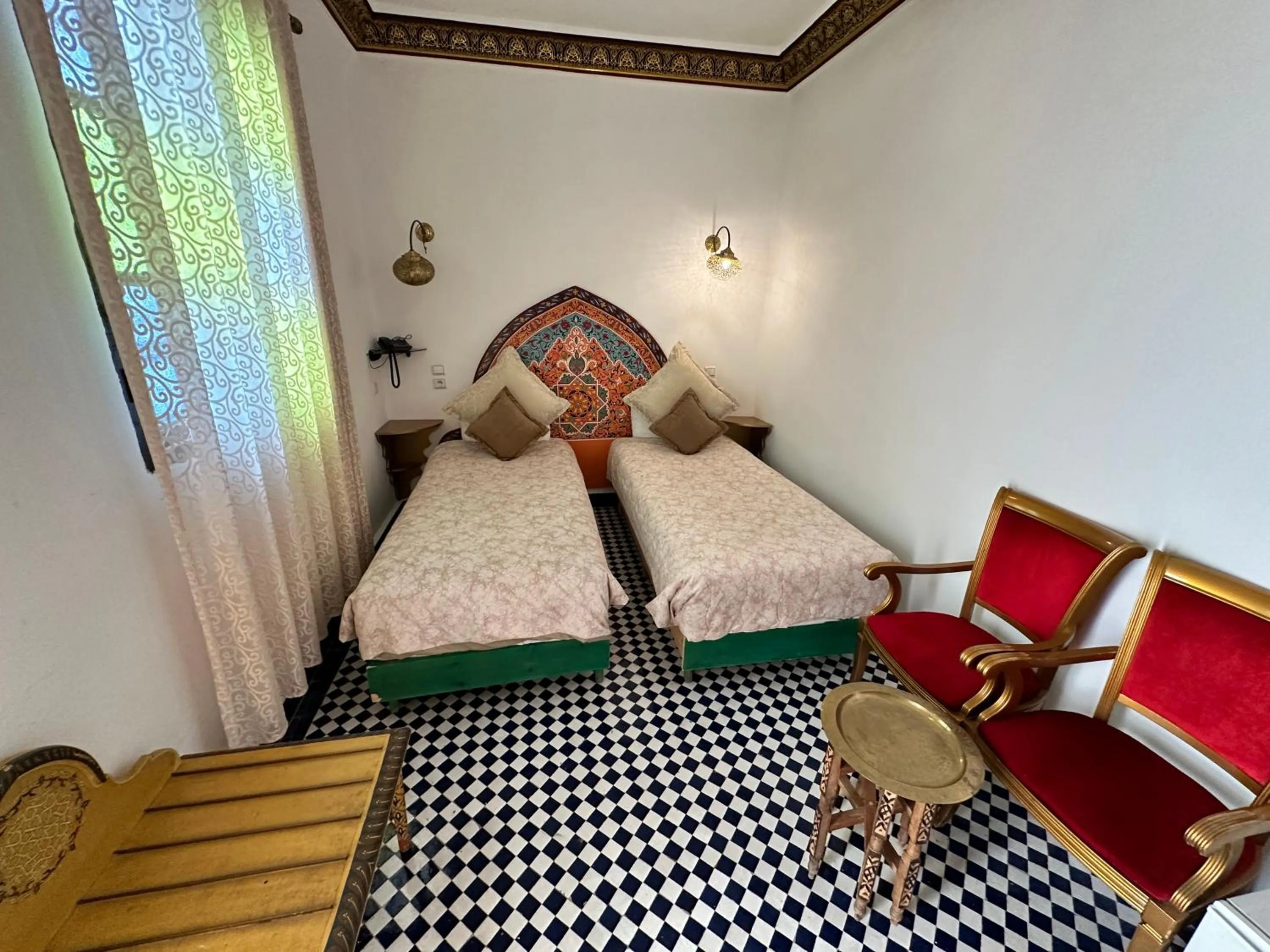 Bed in Riad Shama Fes